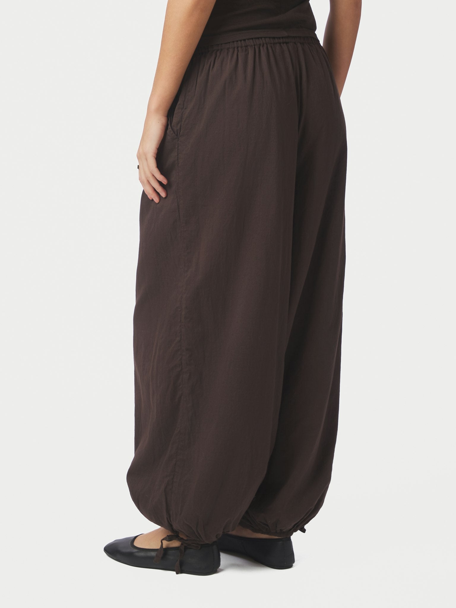 Elyse S Voile Balloon Pants - Dark Brown