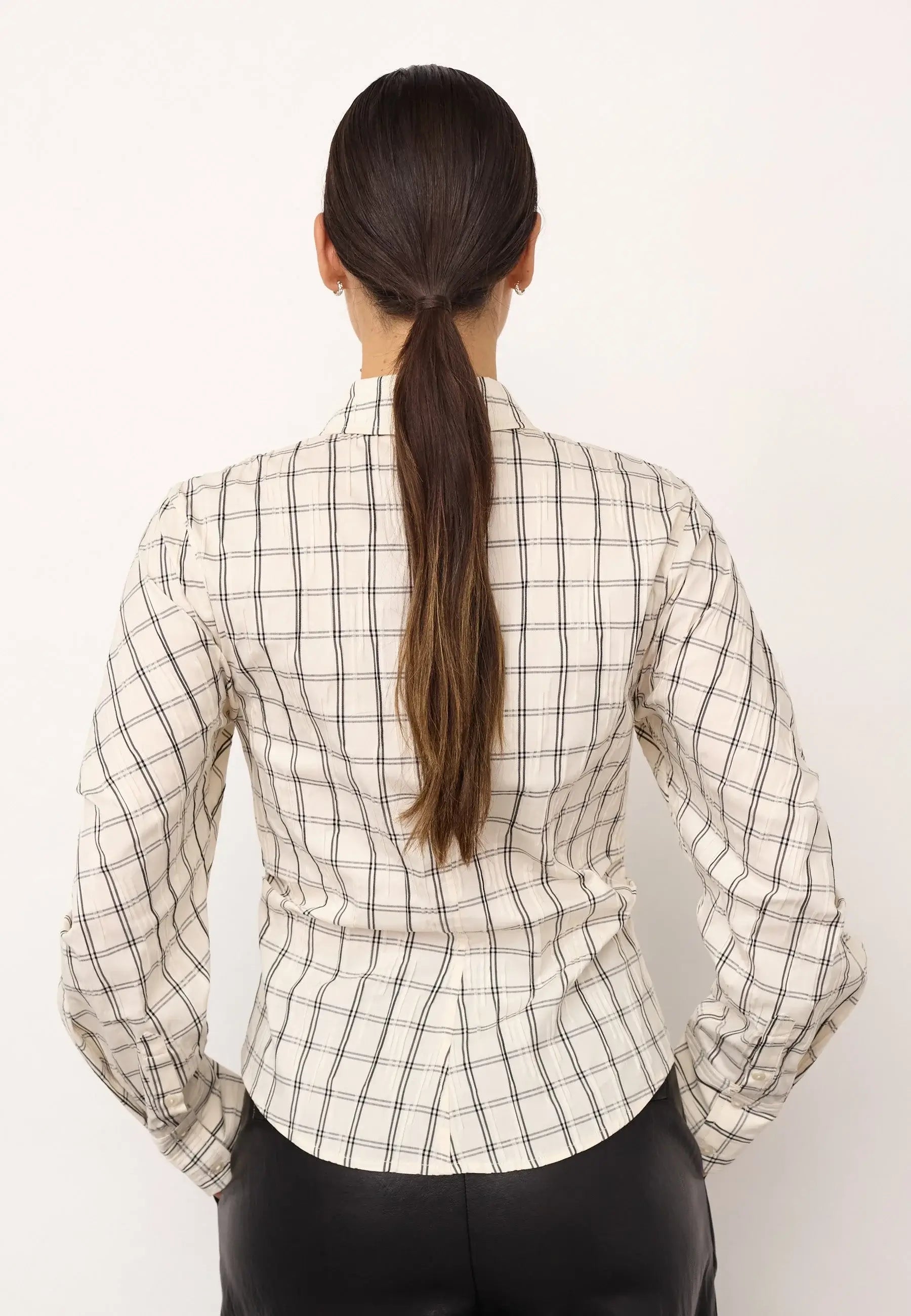 BisoCC Asym Check Shirt - Off White