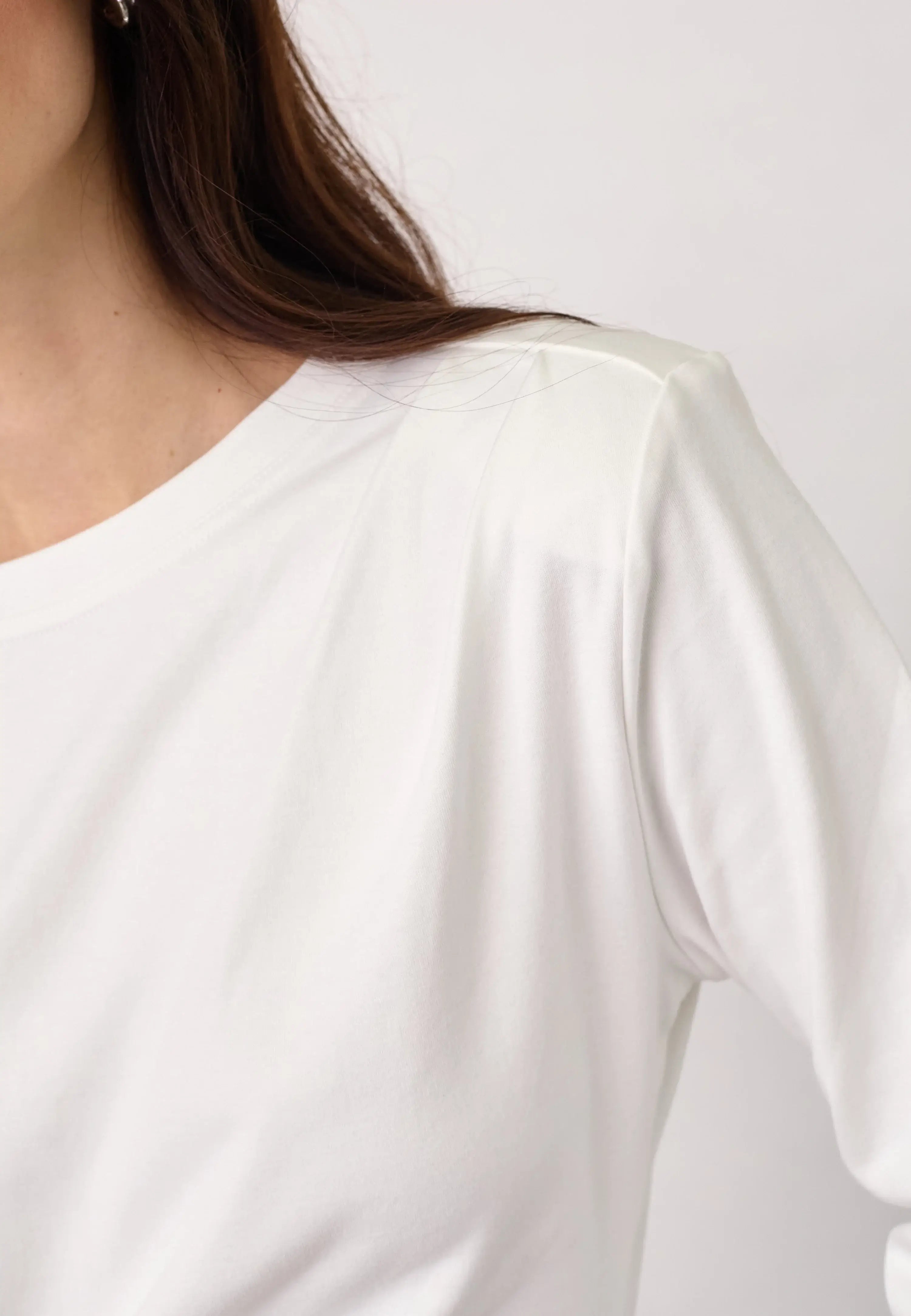 OrianeCC LS Pleat Tie Tee – White