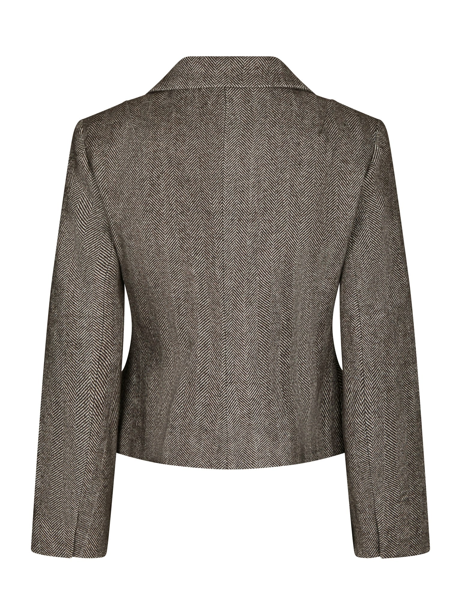 Valia Herringbone S Blazer - Dark Brown