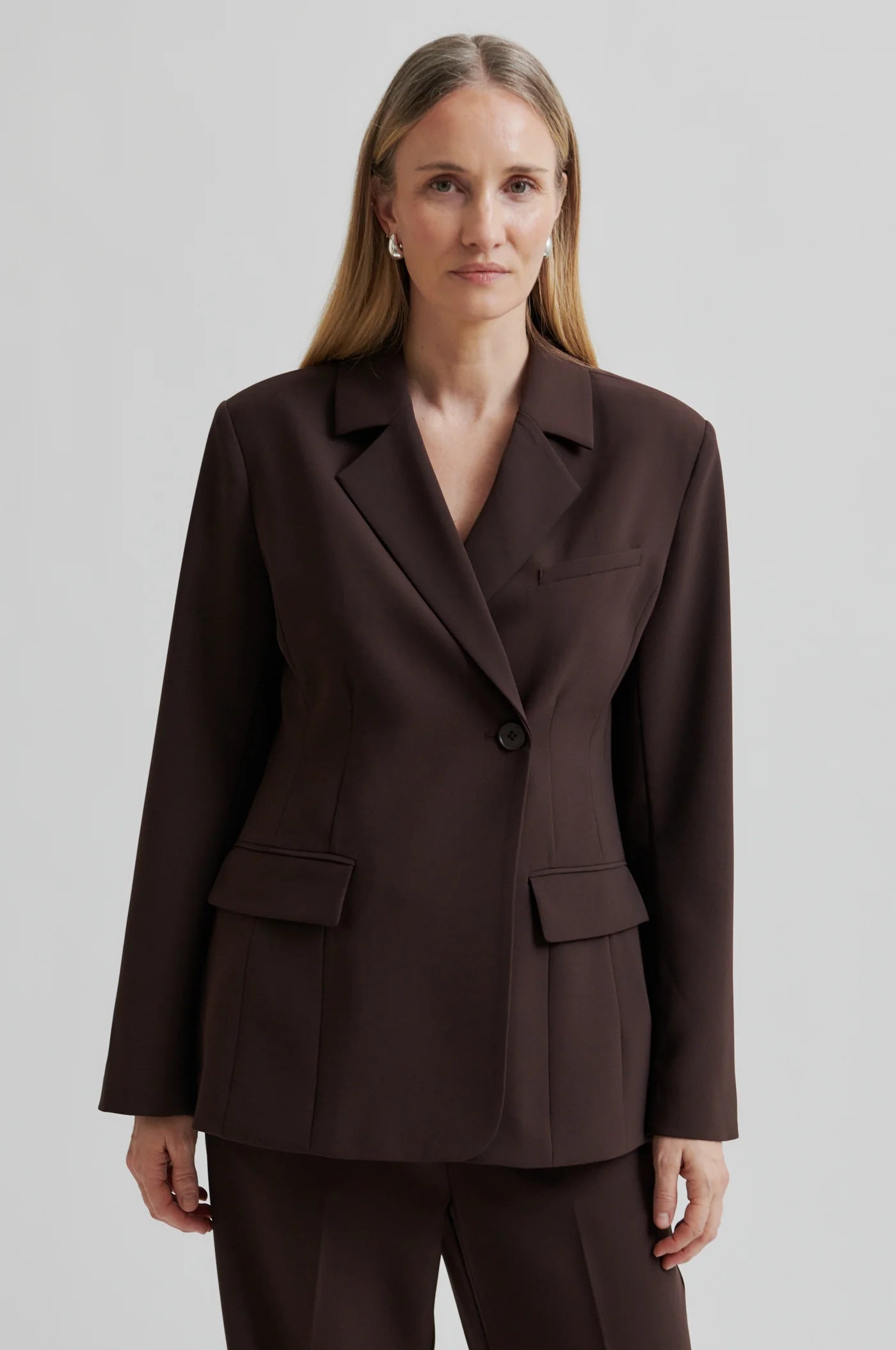 Fique fitted blazer - Chocolate Plum