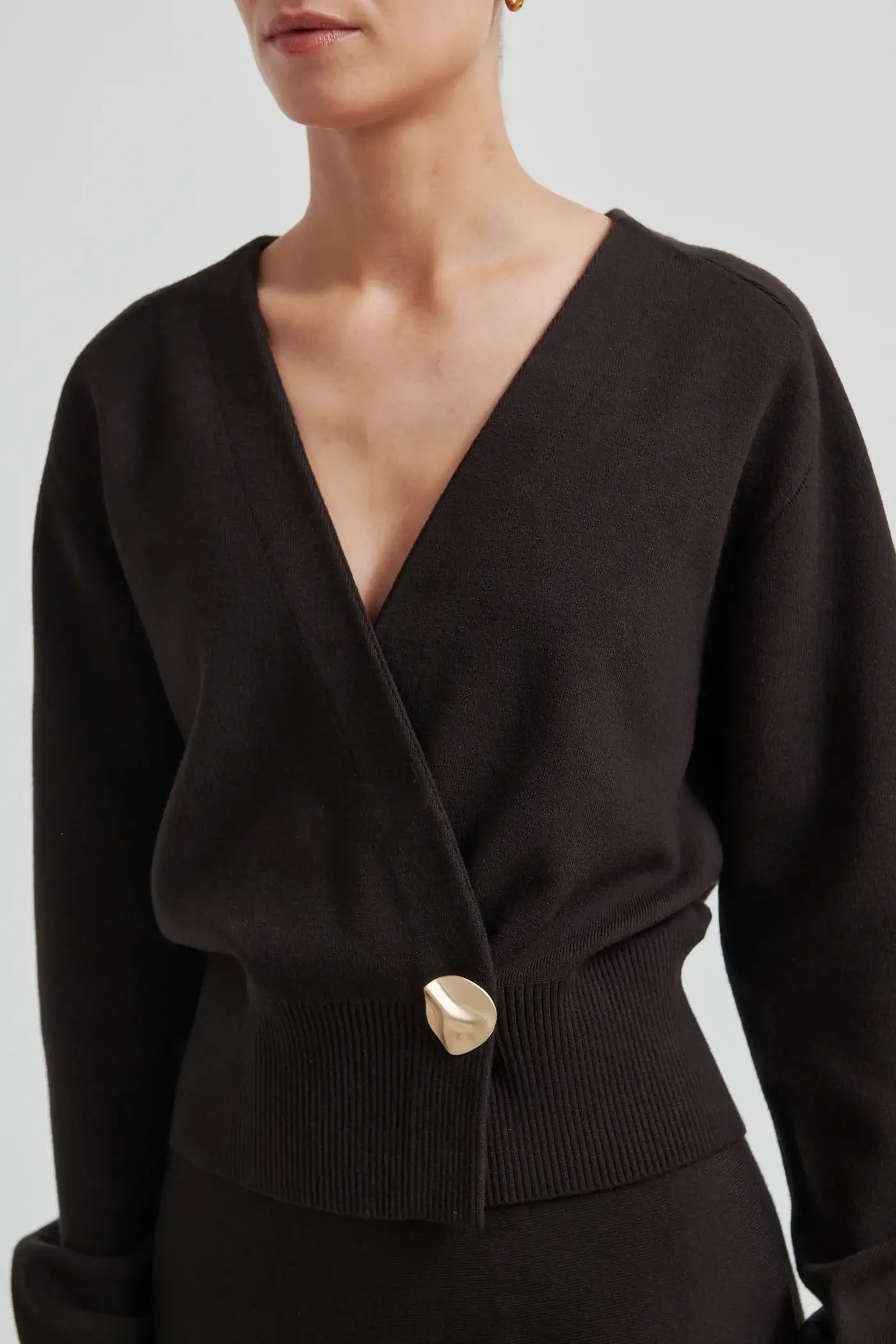 Saria Wrap Knit - Chocolate Torte
