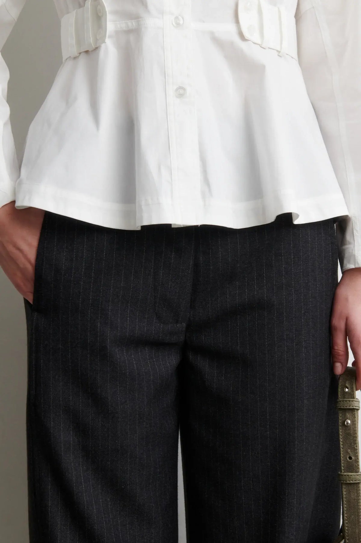Vienne Barrel Trousers - Dark Grey Melange