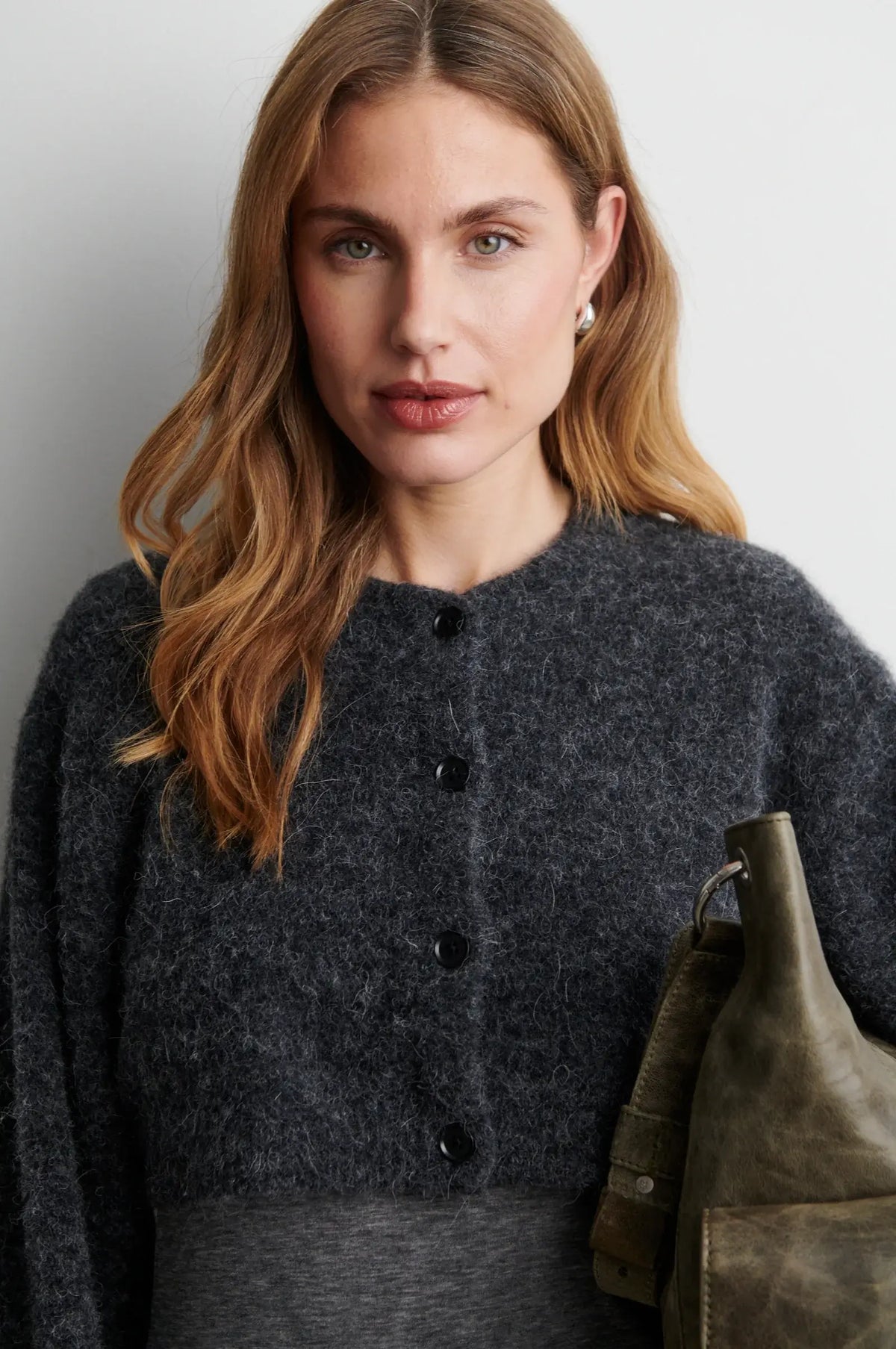 Varano Strickbolero - Dunkelgrau meliert