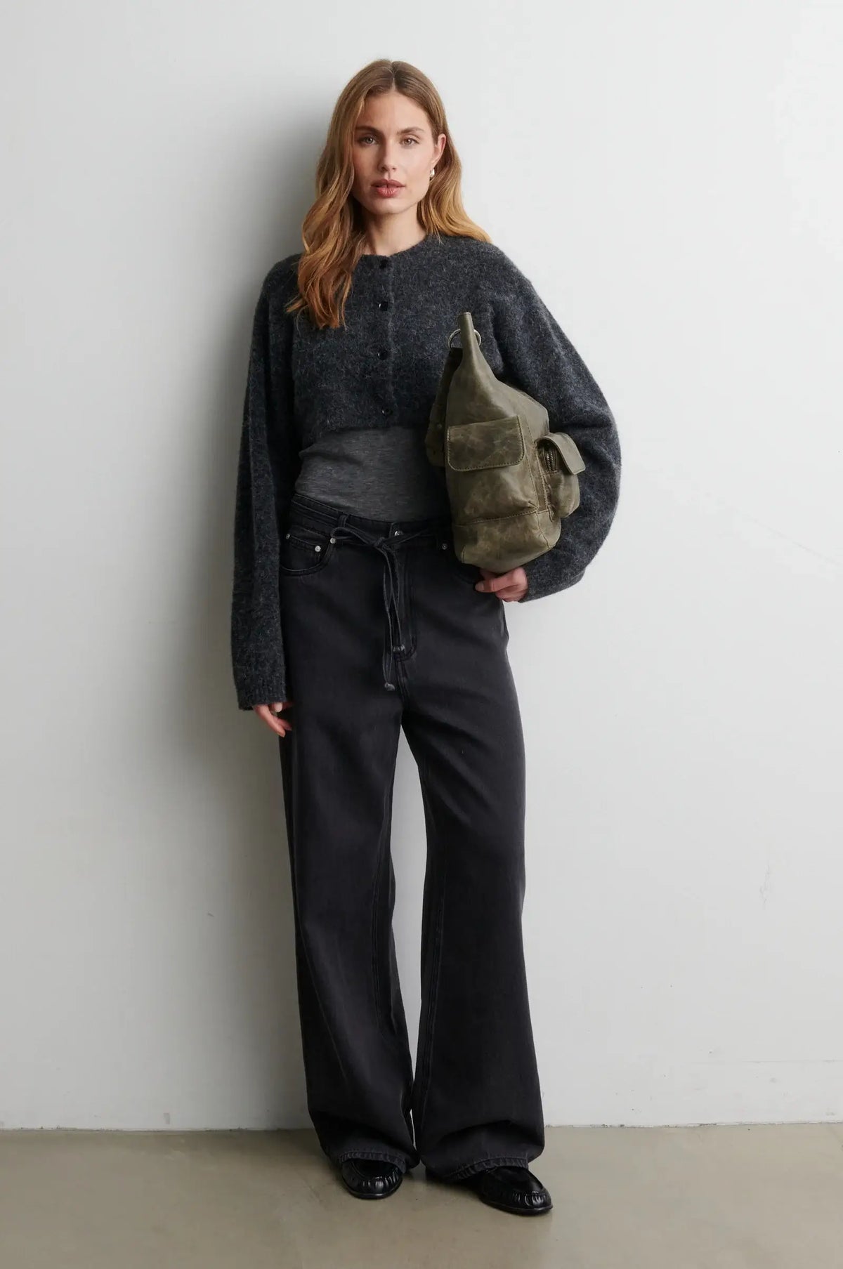 Varano Strickbolero - Dunkelgrau meliert