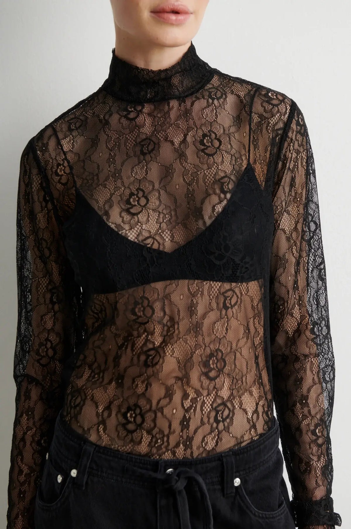 Luria LS Lace Tee - Black