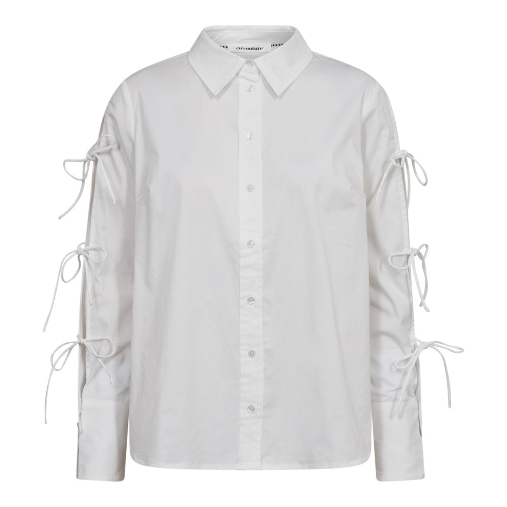 PoppyCC Eyelet Tie Shirt - White