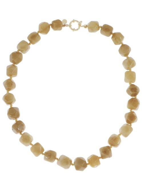 Organische Gemstone Ketting XL - Warm Geel