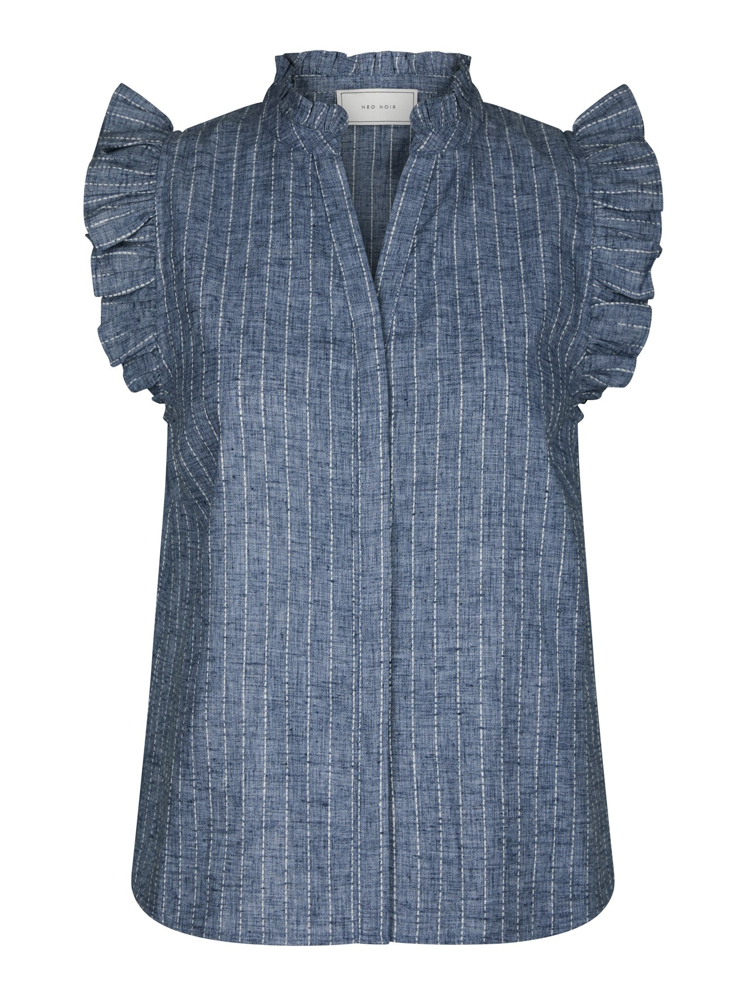 Siona Emb Stripe Top - Blue