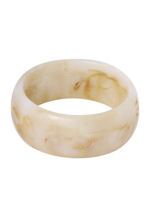 Brede Bangle - Wit/ Bruin Melee