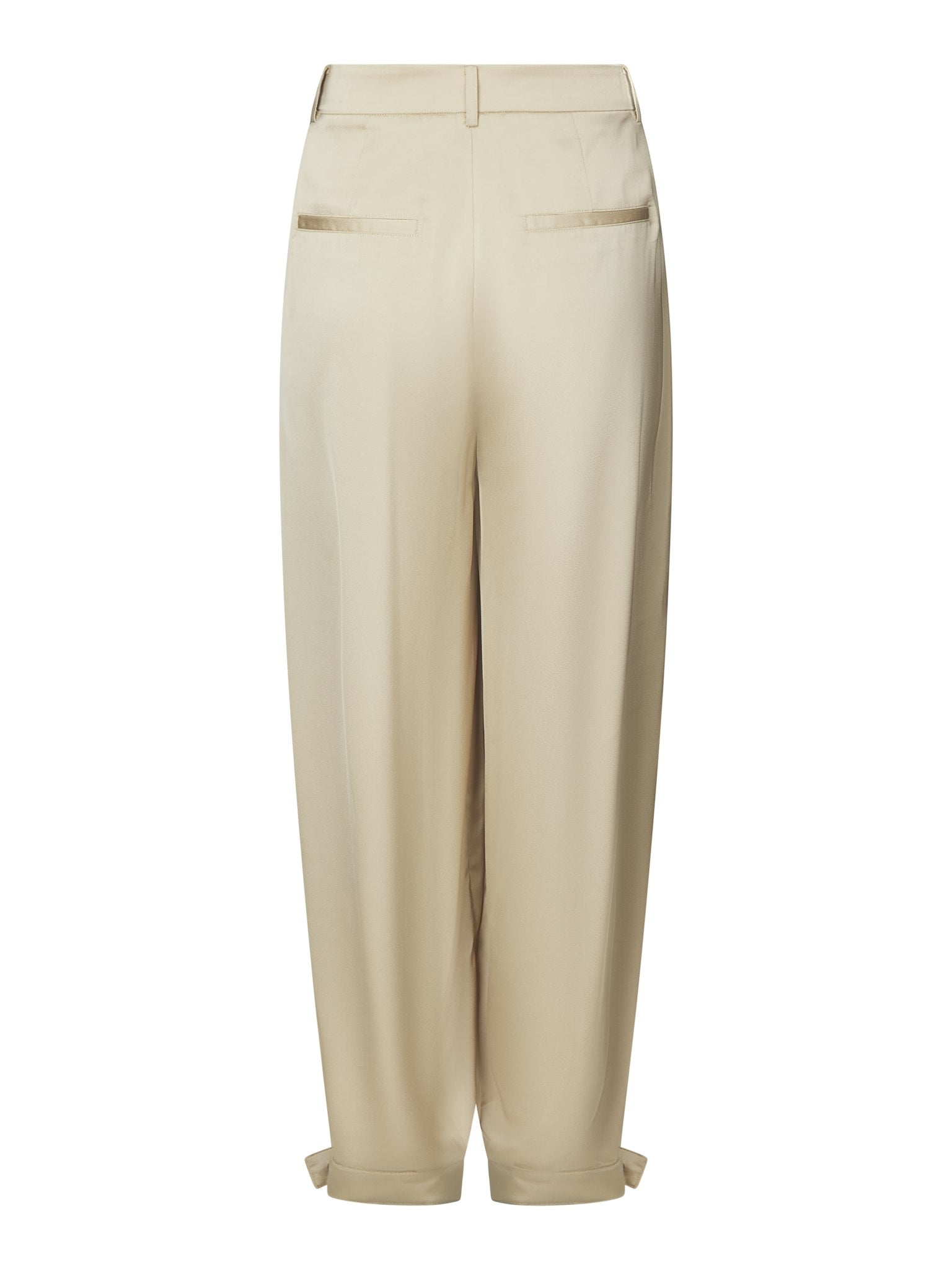 Fayla Drapy Satin Balloon Pants - Dark Sand