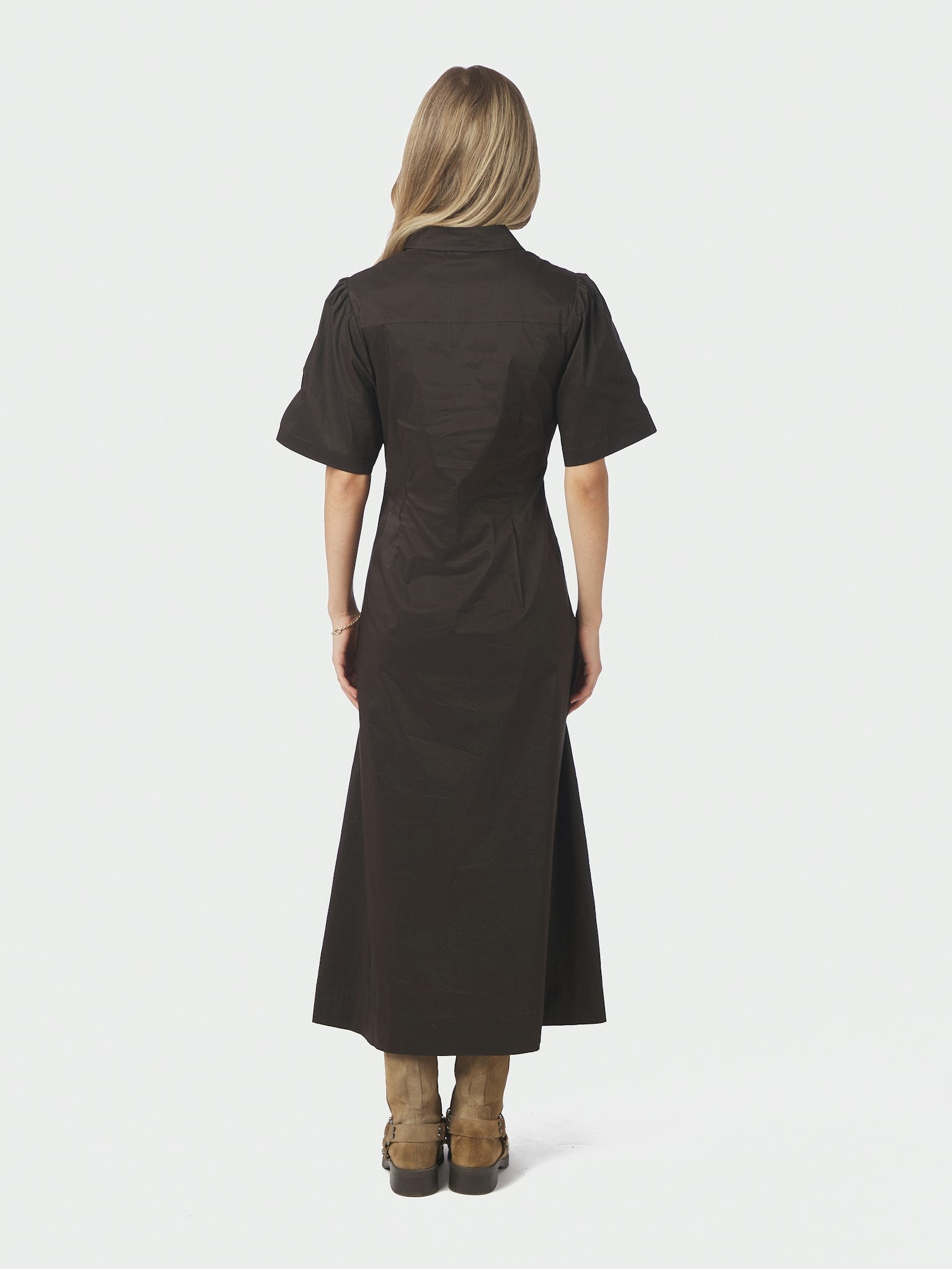 Baia Poplin Dress - Chocolate Brown