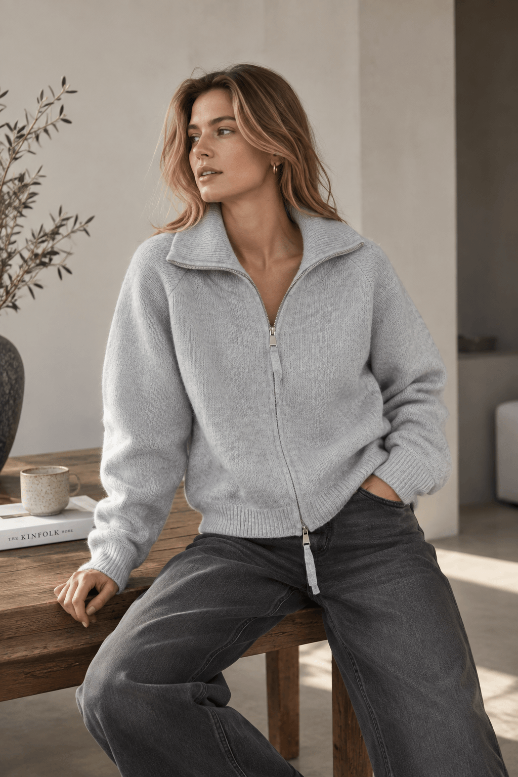 Phoebe Knit - Light Grey Melange