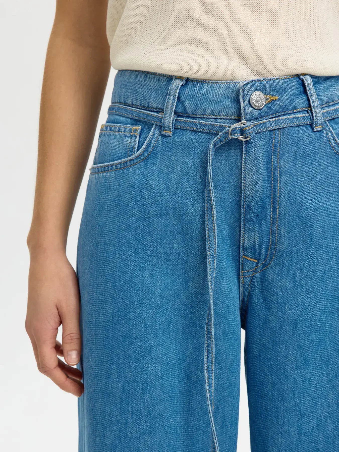 SLFtenna MW Bermuda Denim Shorts - Medium Blue Denim