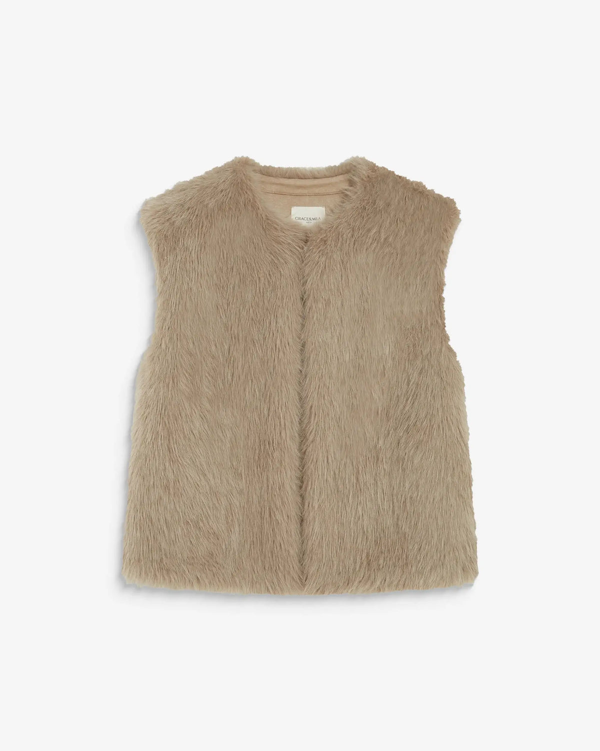 Fake Fur Gilet - Greige