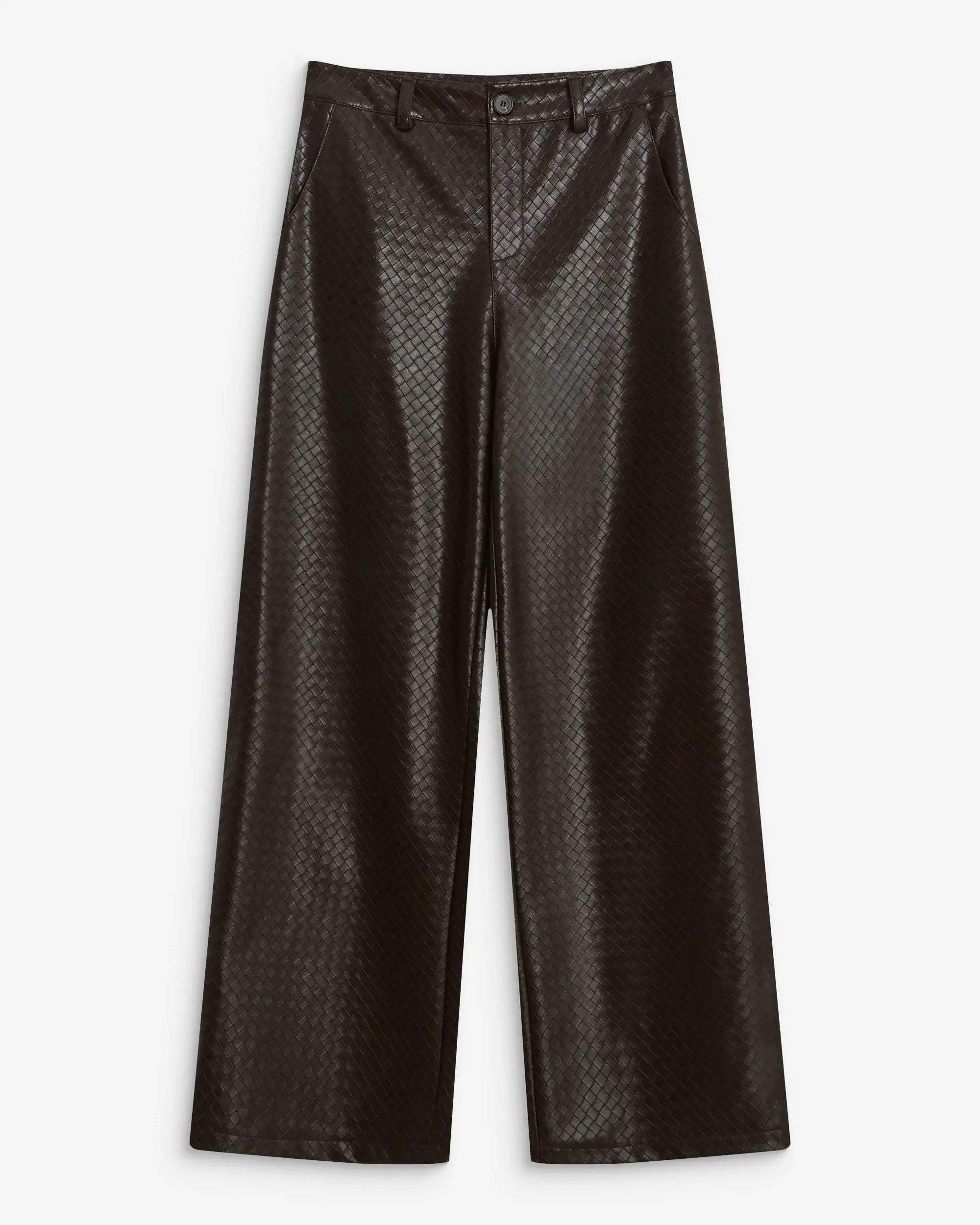 Fake Leather Pantalon - Chocolat