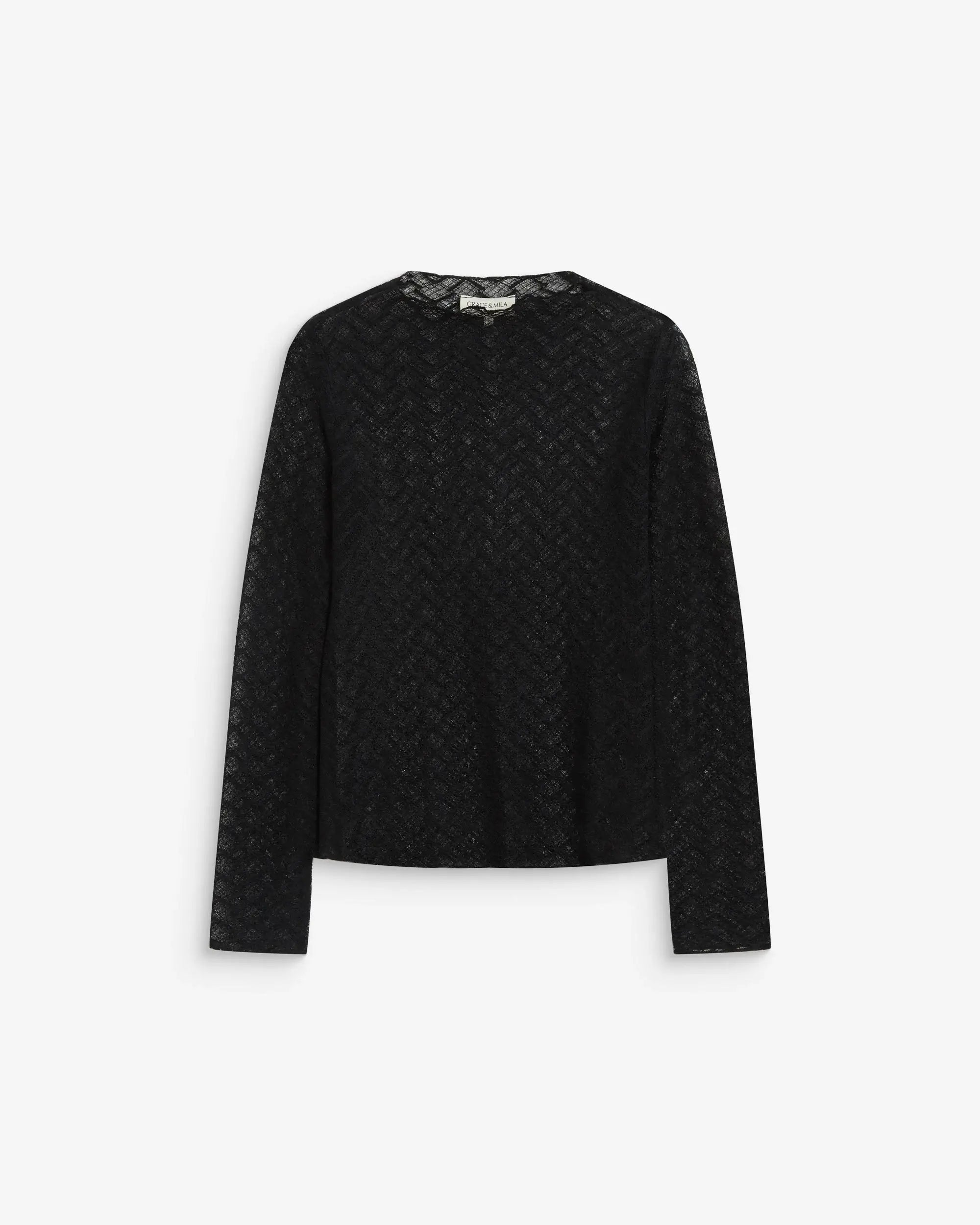 Layer-Spitzentop – Schwarz