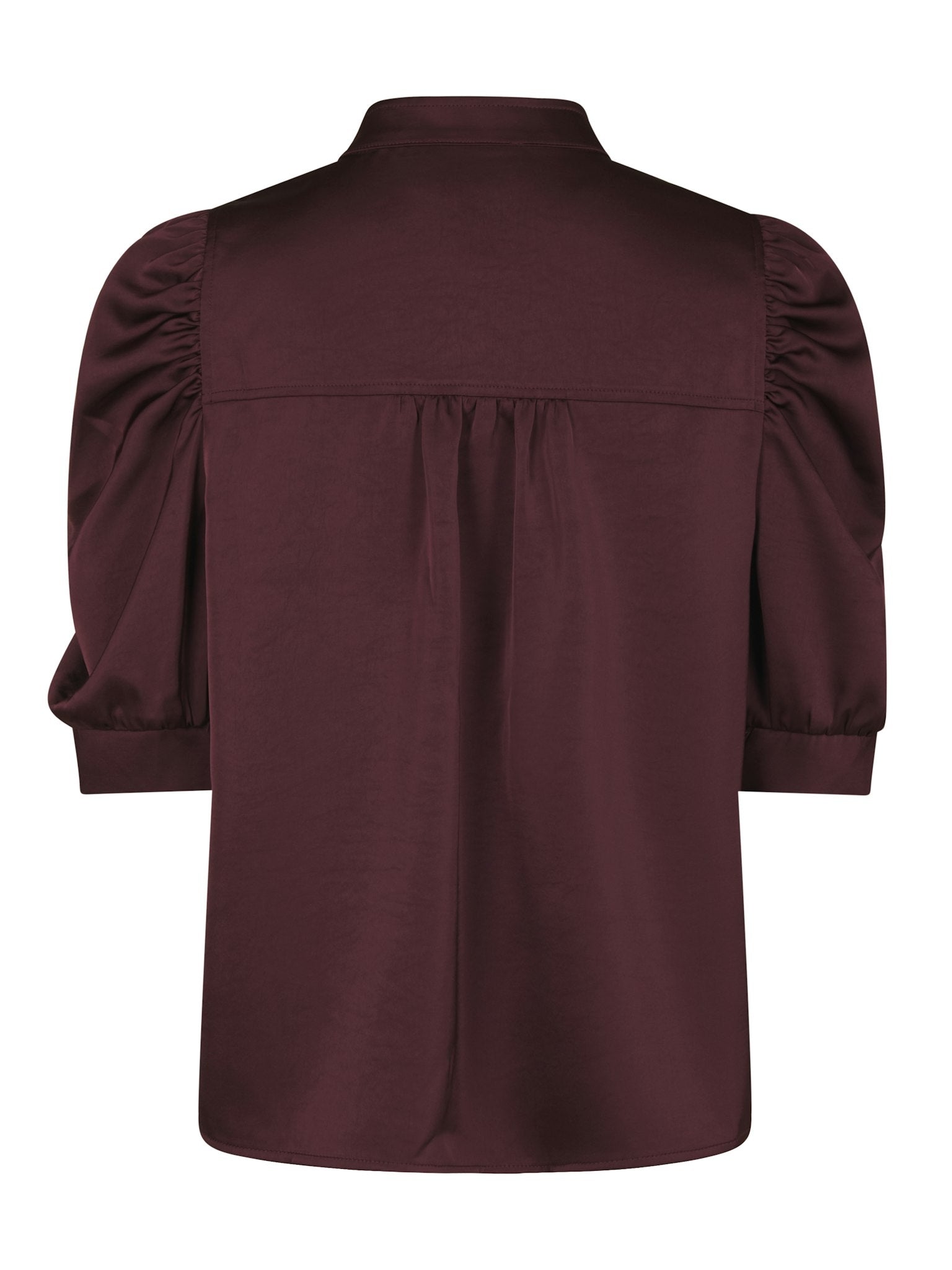 Roella Heavy Sateen Blouse - Burgundy