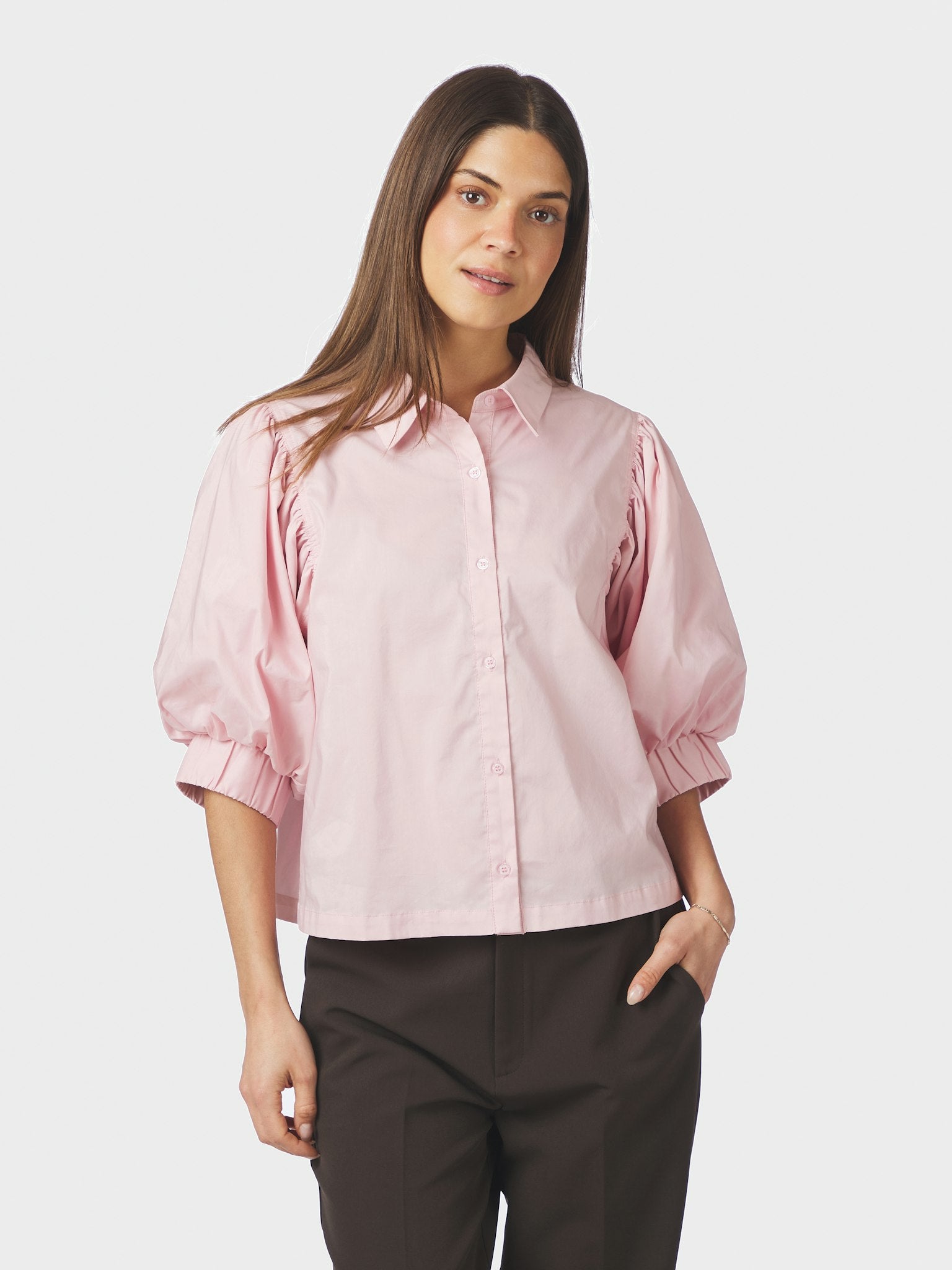 Etta Poplin Shirt - Rose