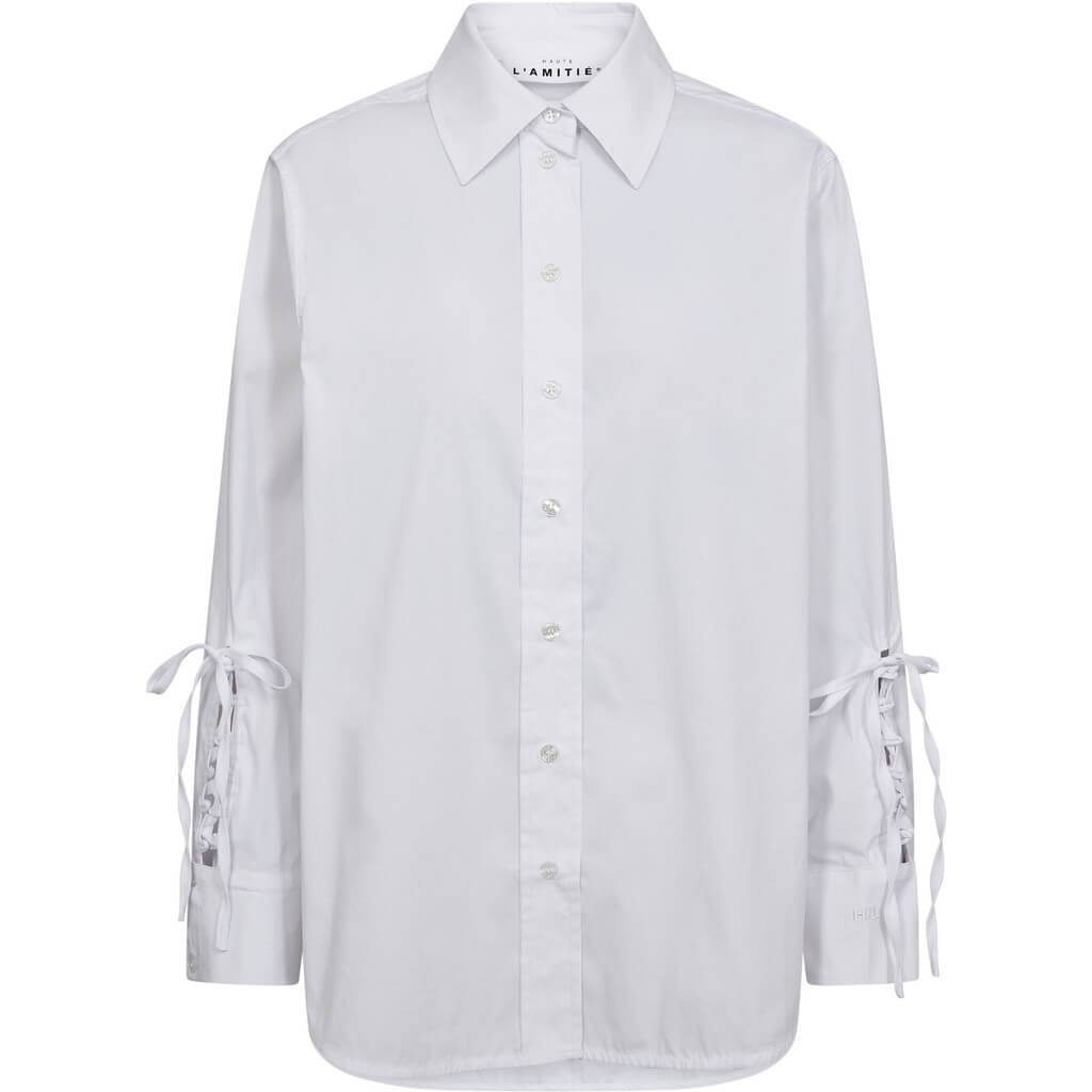 Alvina Pure Tie Shirt - White