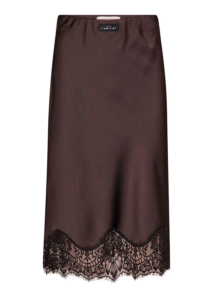 Naomi Lingerie Pencil Skirt - Mocca