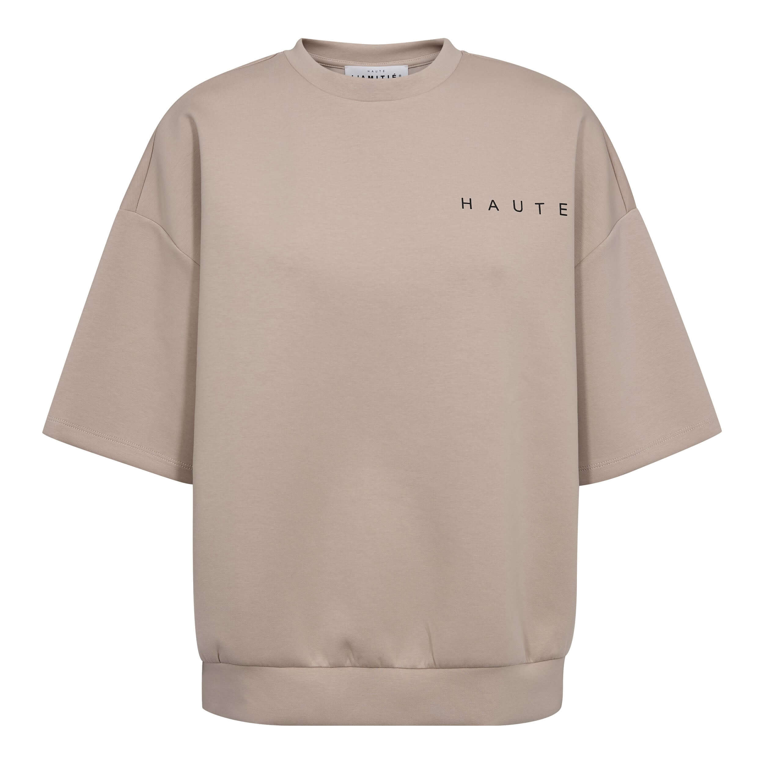 Maxi Split SS Logo Sweat - Beige