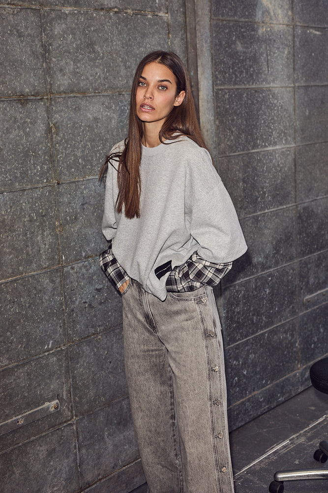 Sweat LS Shirt Mix - Grey Mel