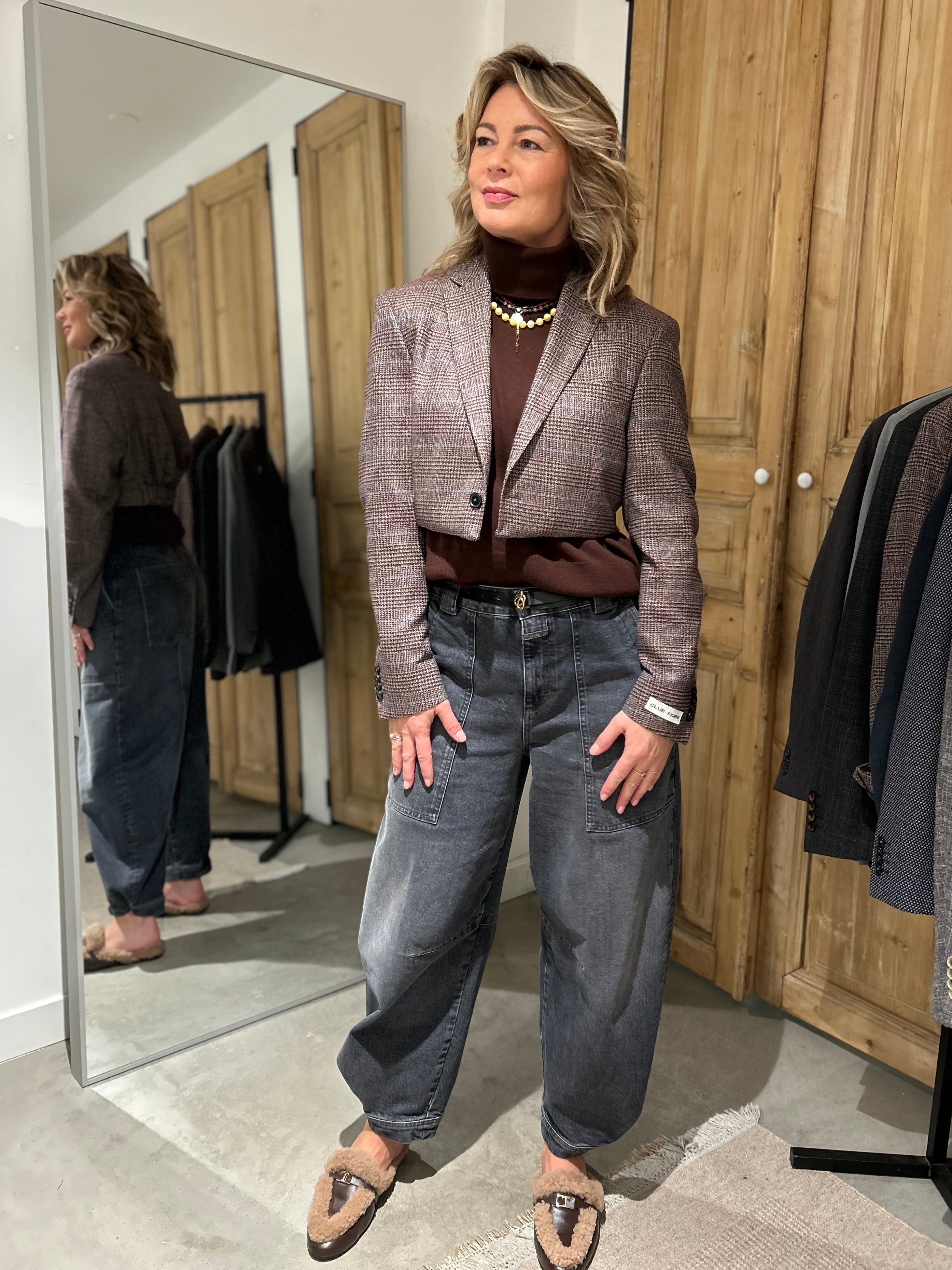 Blazer short - Brown check