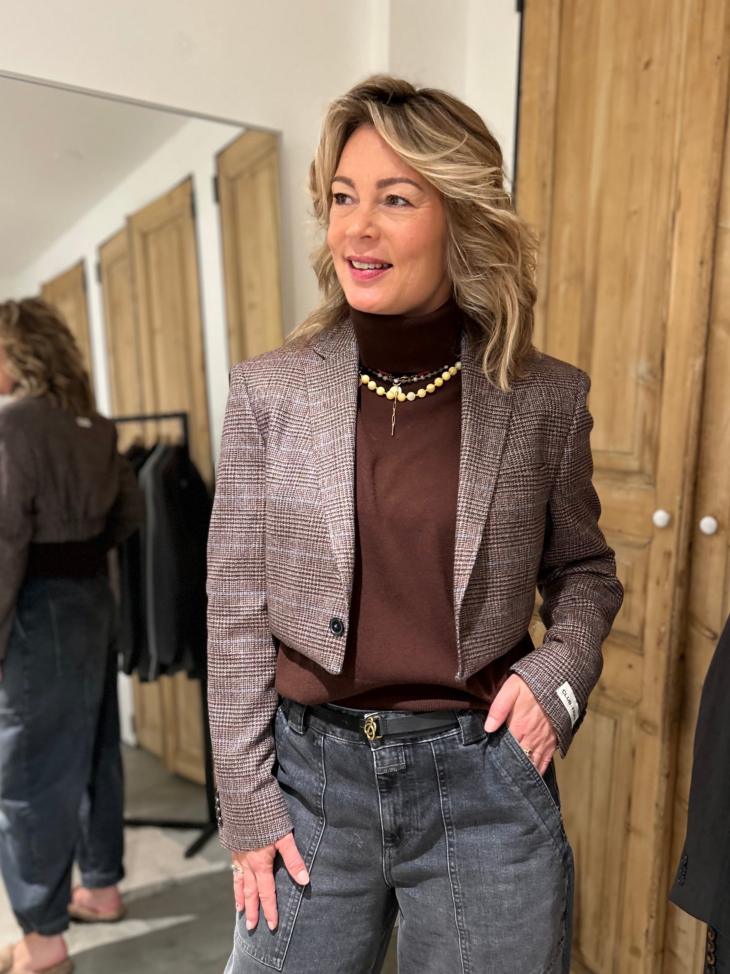 Blazer short - Brown check