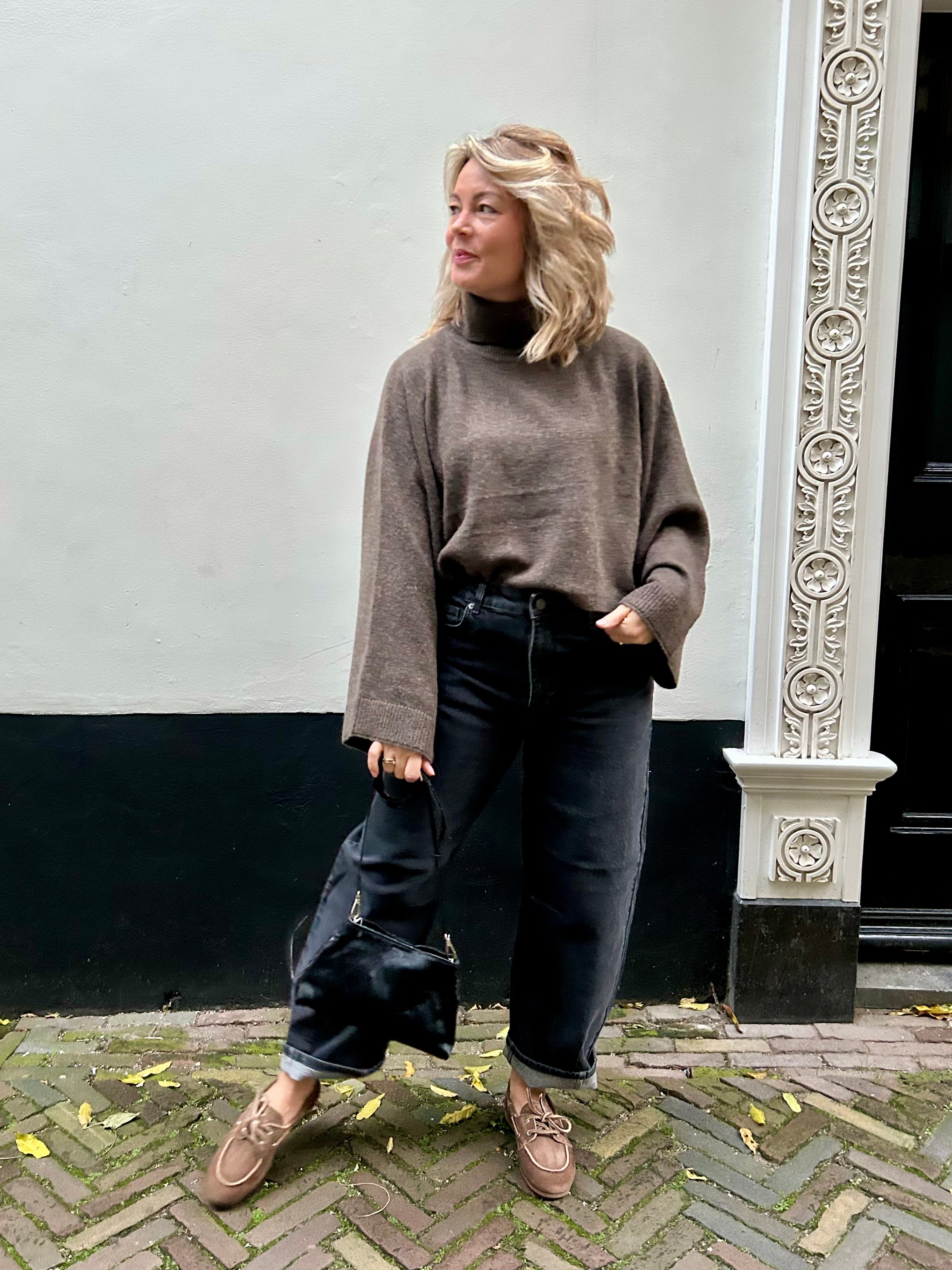 SLFelina Knit Cape Roll Neck - Delicioso Melange