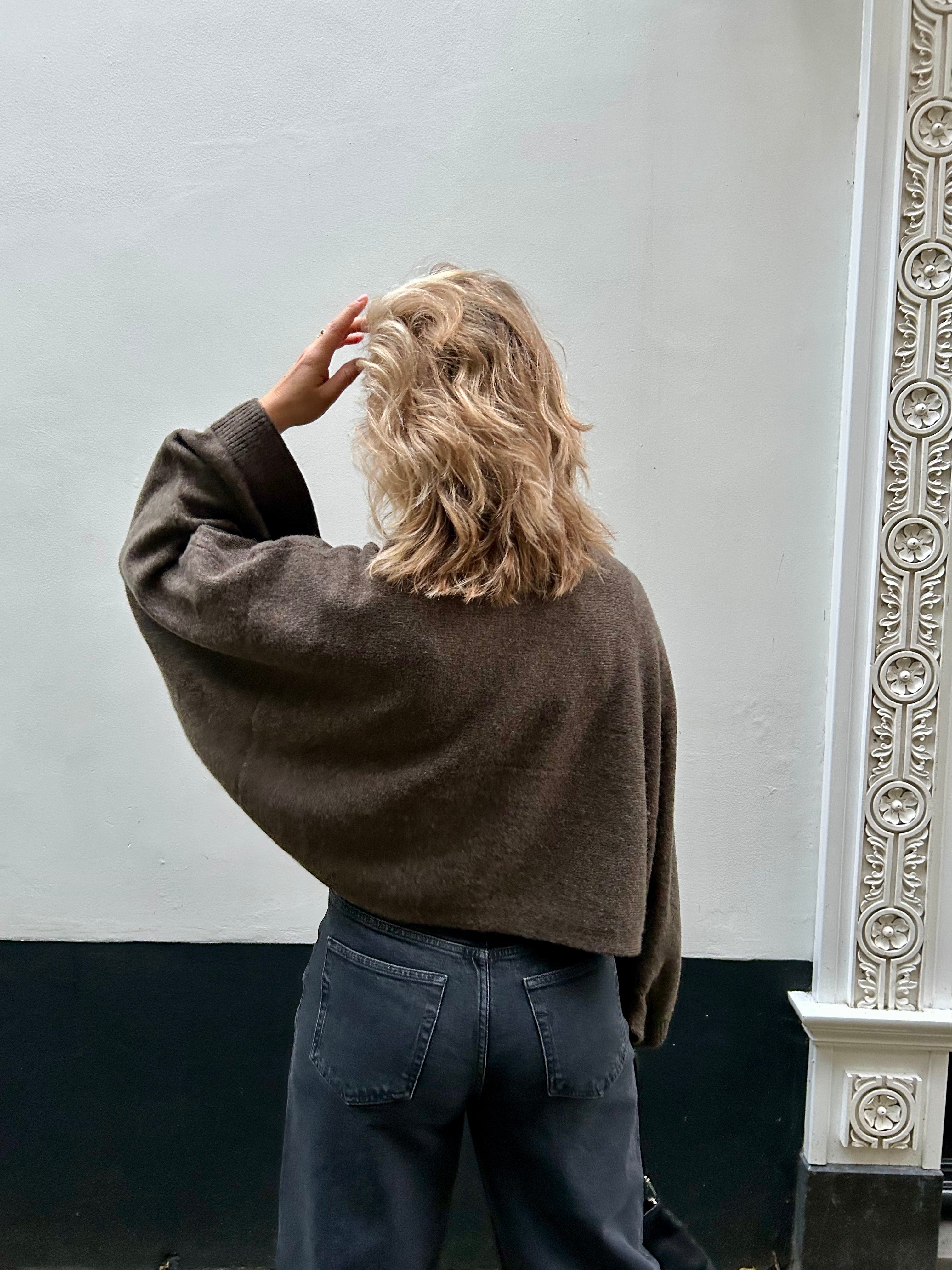 SLFelina Knit Cape Roll Neck - Delicioso Melange