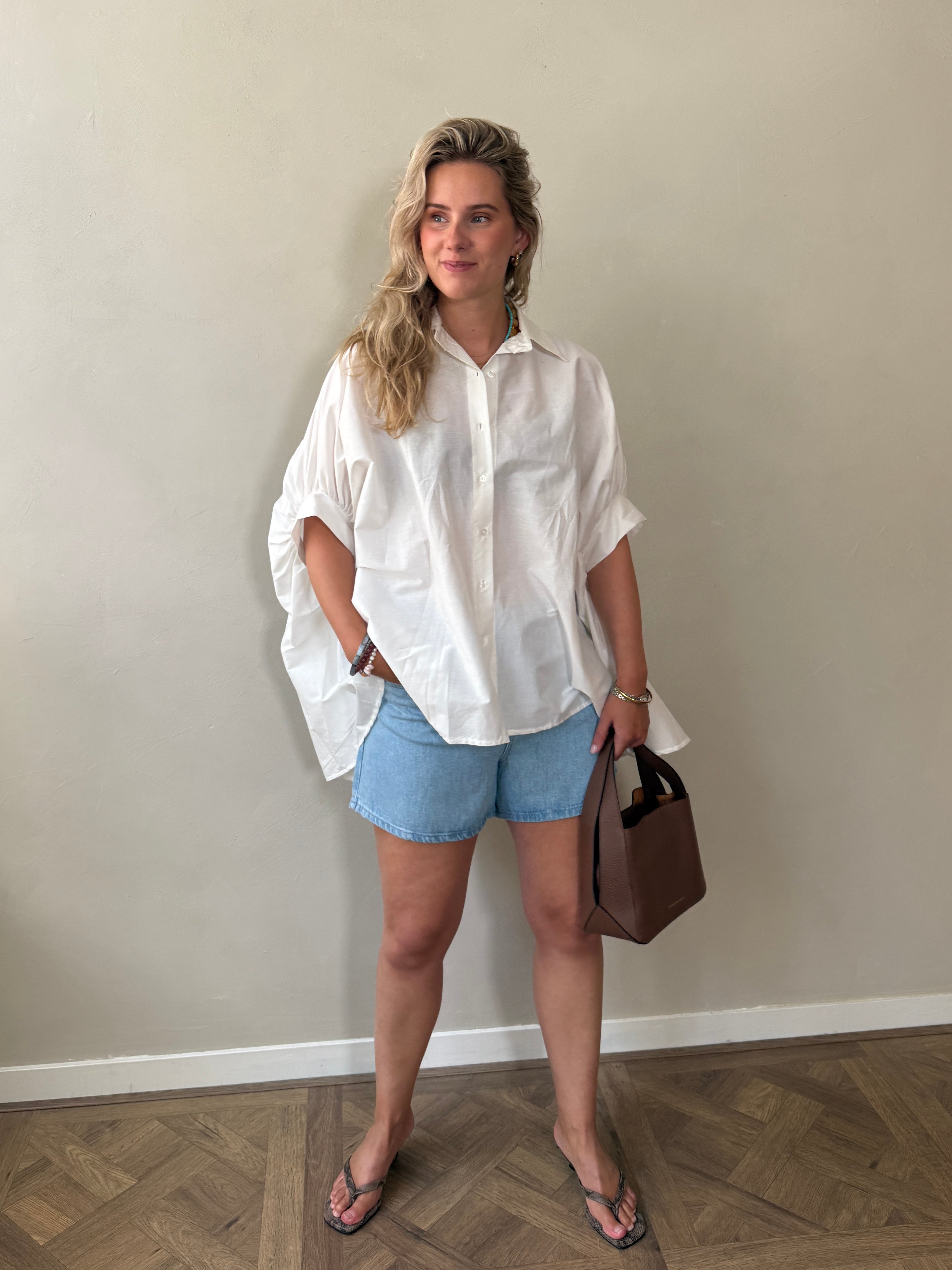 Wide Button Blouse - Off White