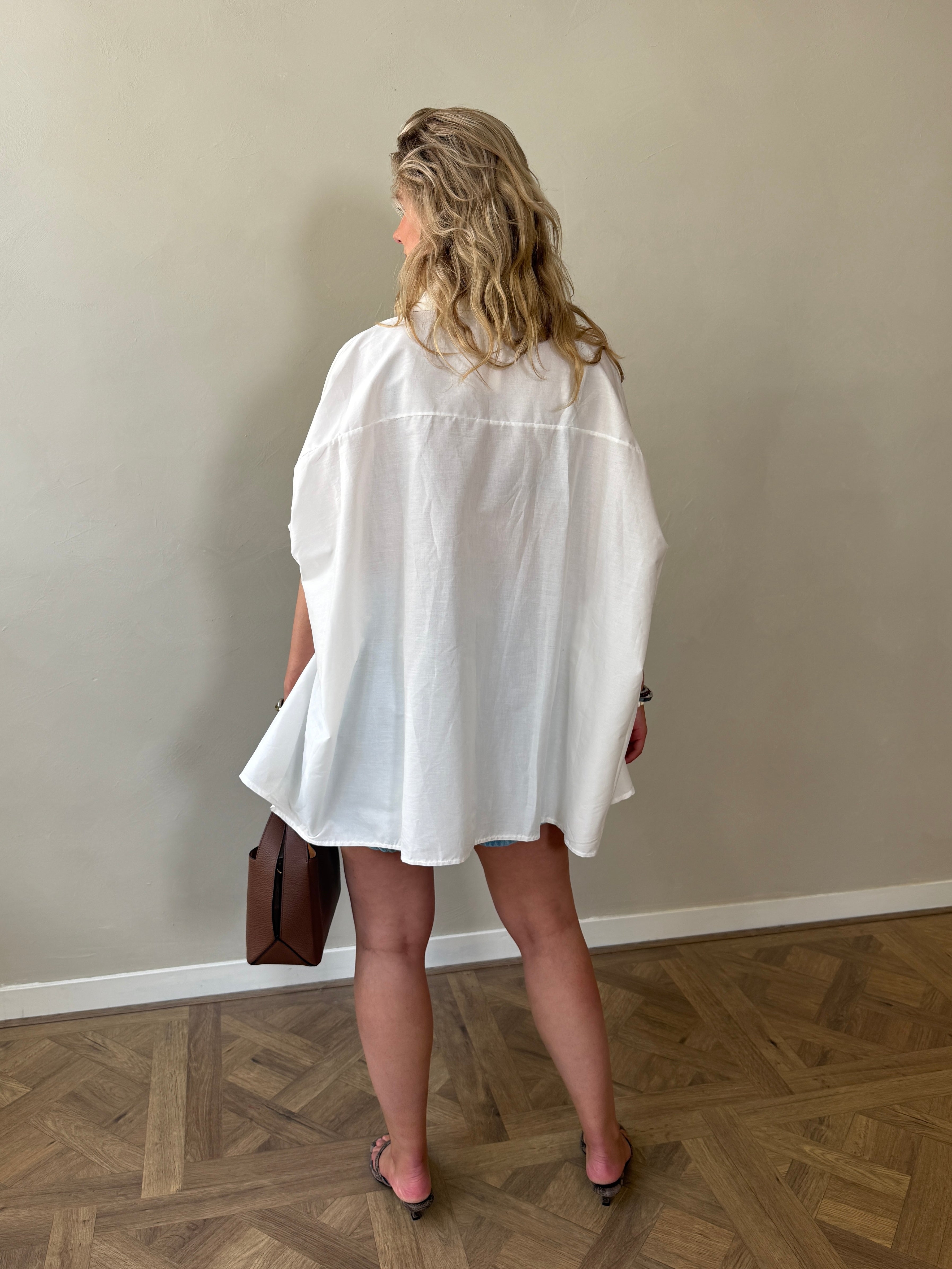 Wide Button Blouse - Off White