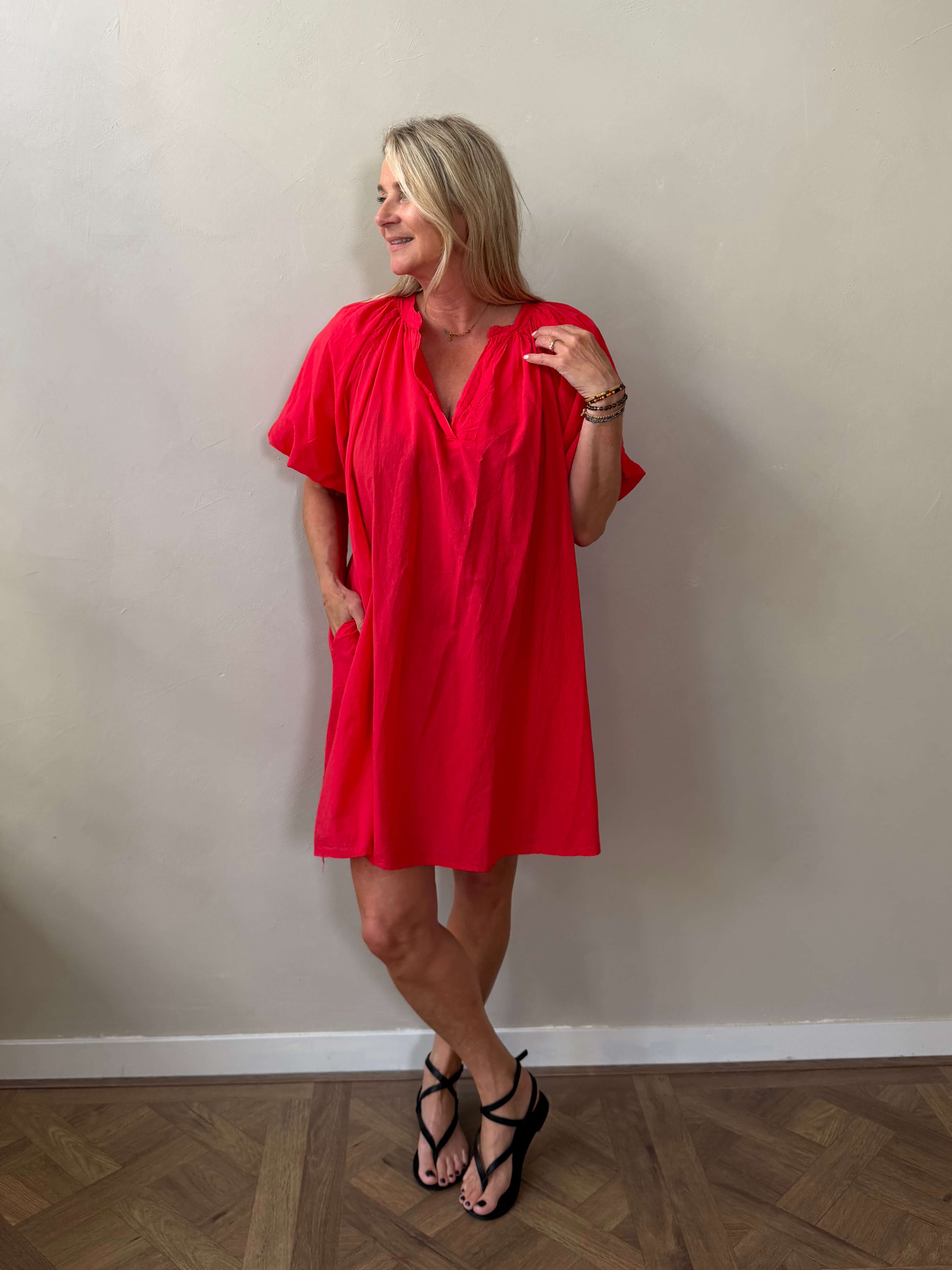 Short Summer Dress - Red