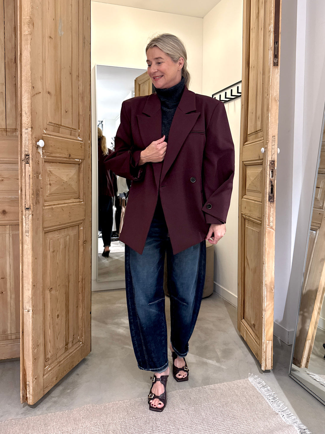 Oversized Blazer - Burgundy