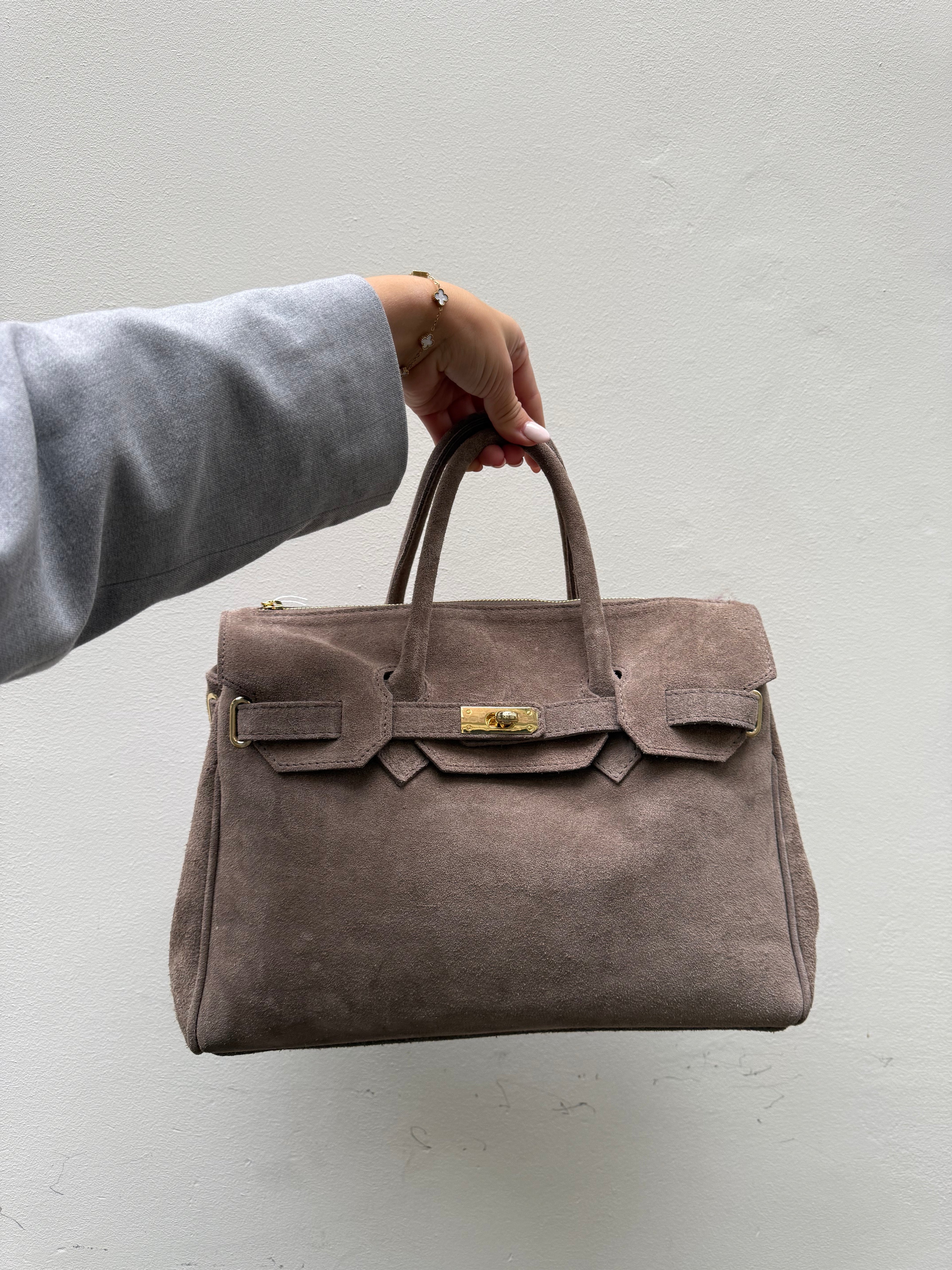 Suede Tas - Taupe