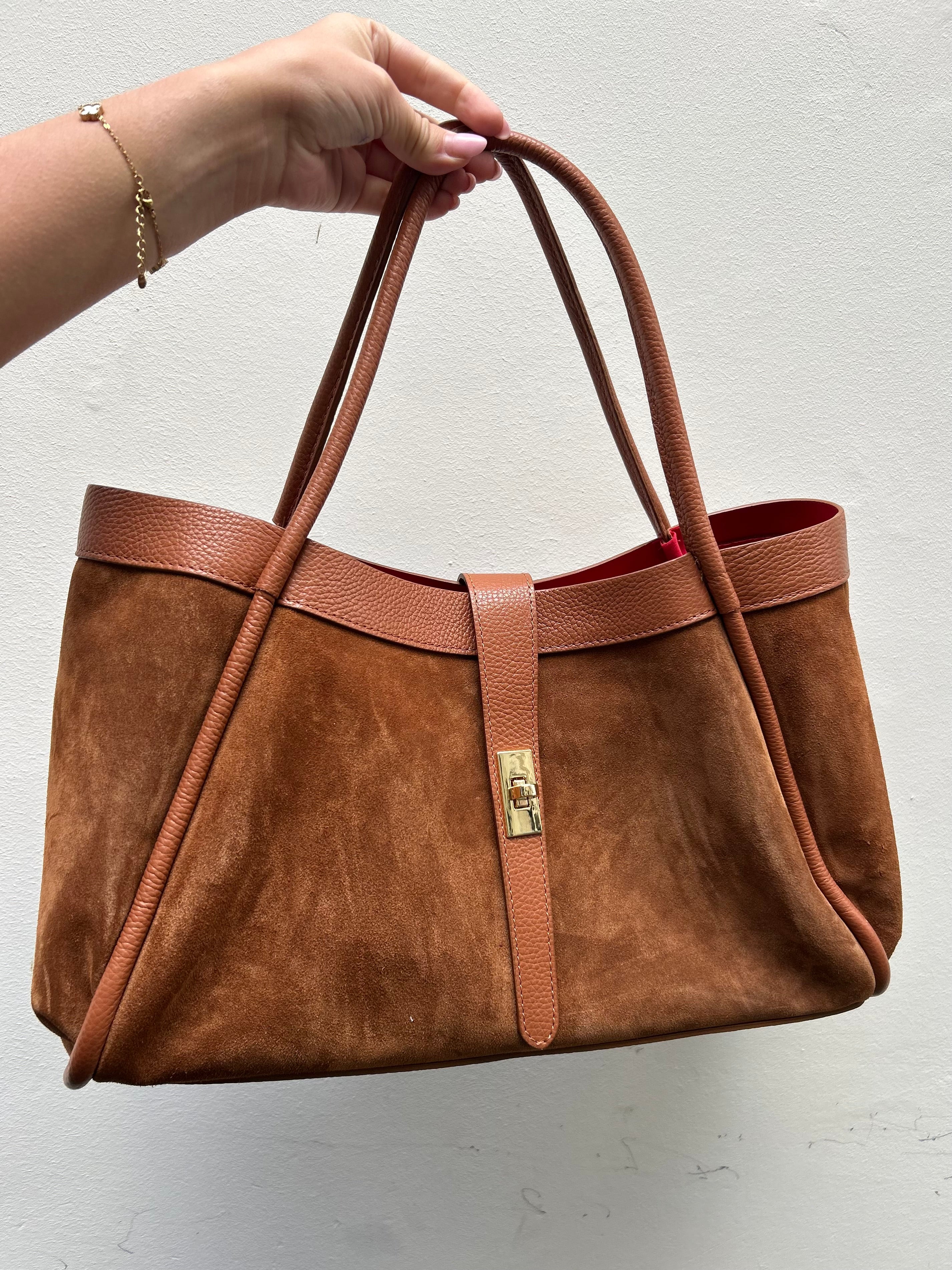 Suede Tas - Camel