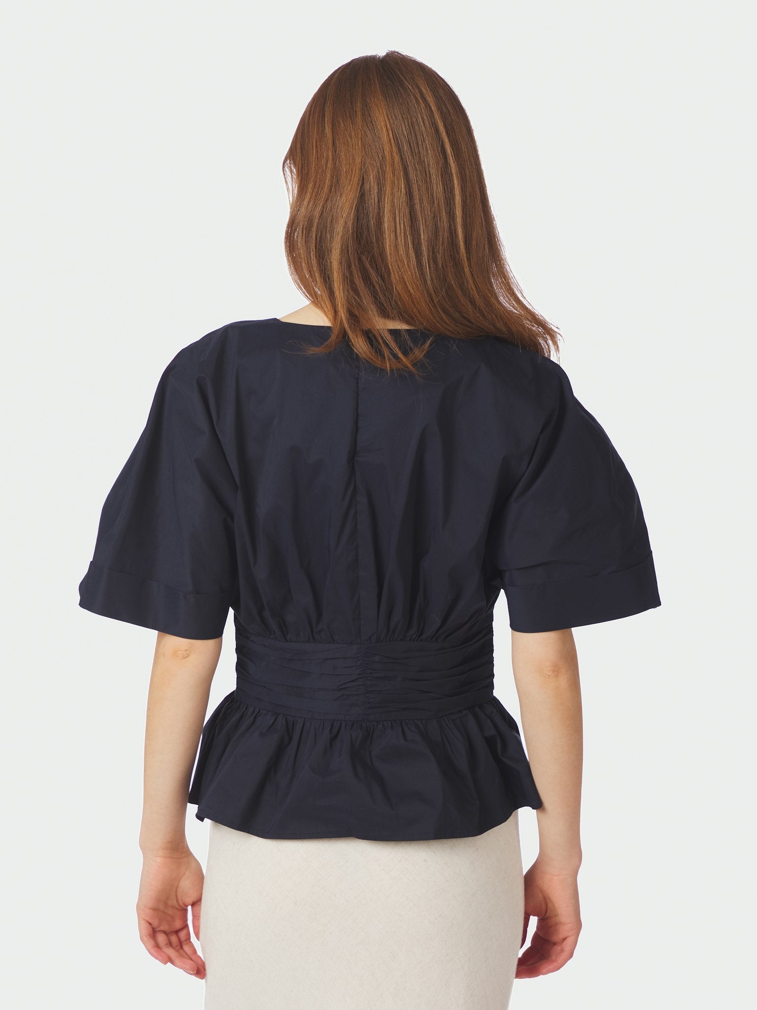 Annegret Poplin Blouse - Navy