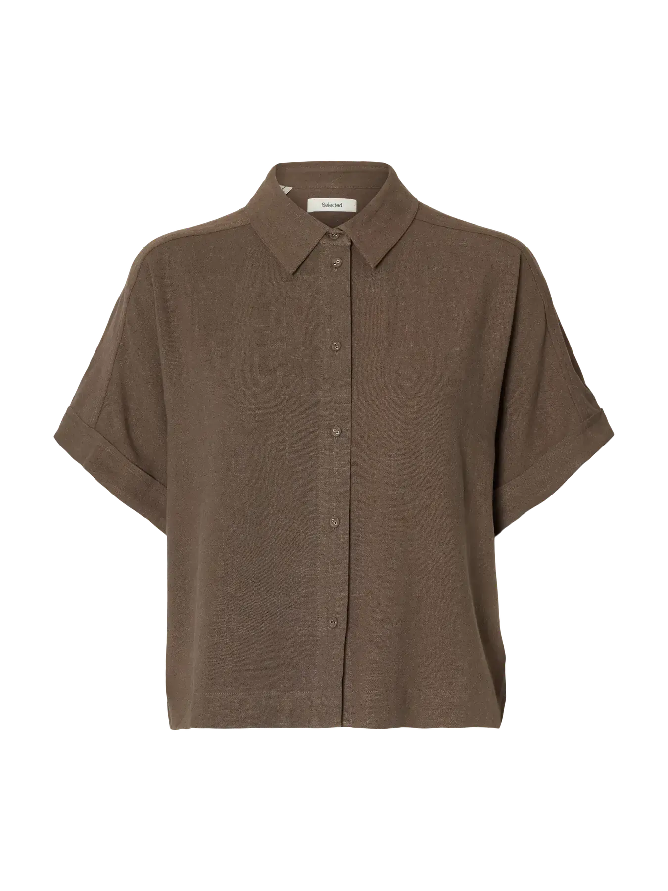 SLFviva SS Cropped Sun Shirt - Chocolate Chip