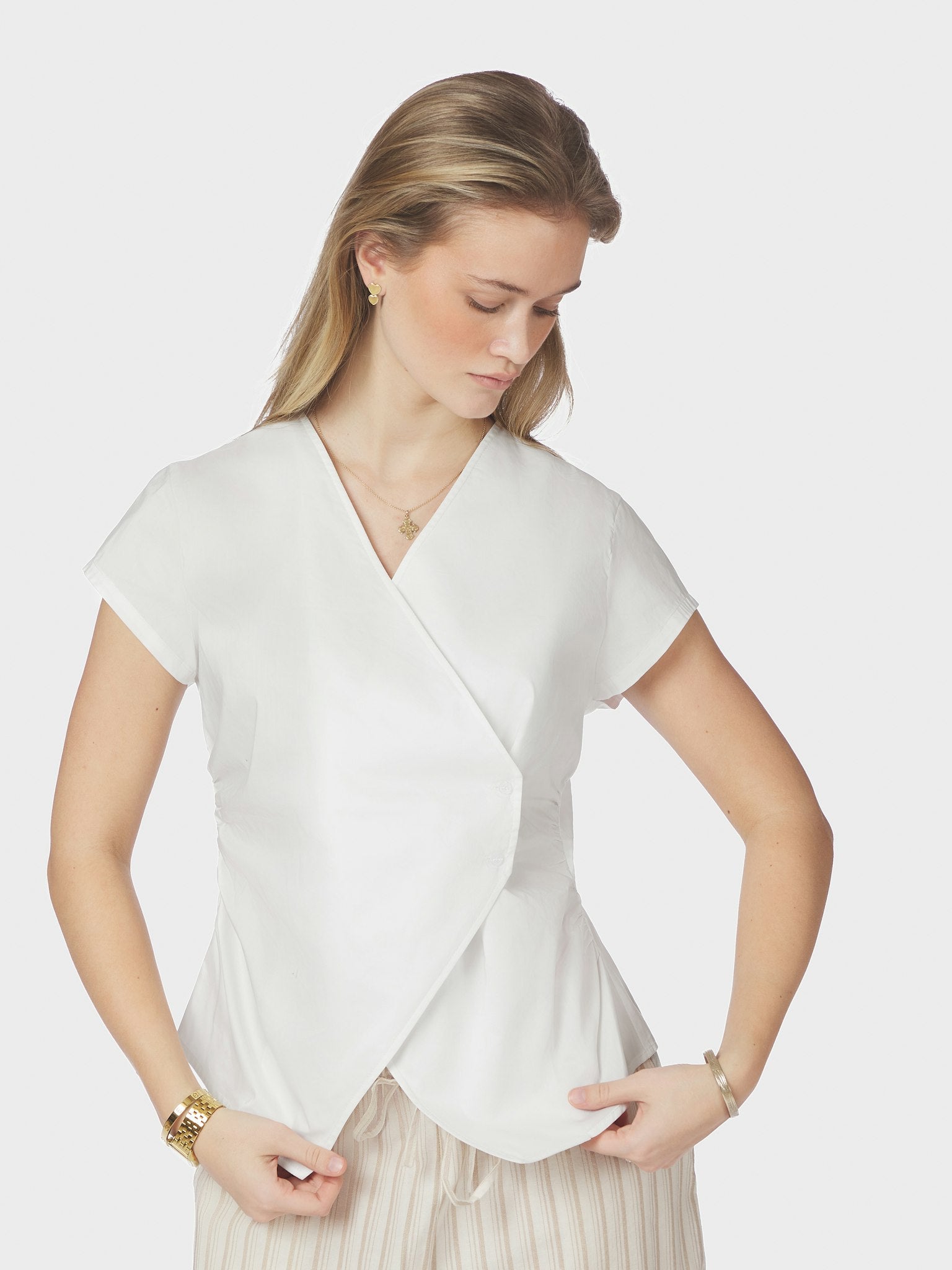 Fidi Poplin Top - White