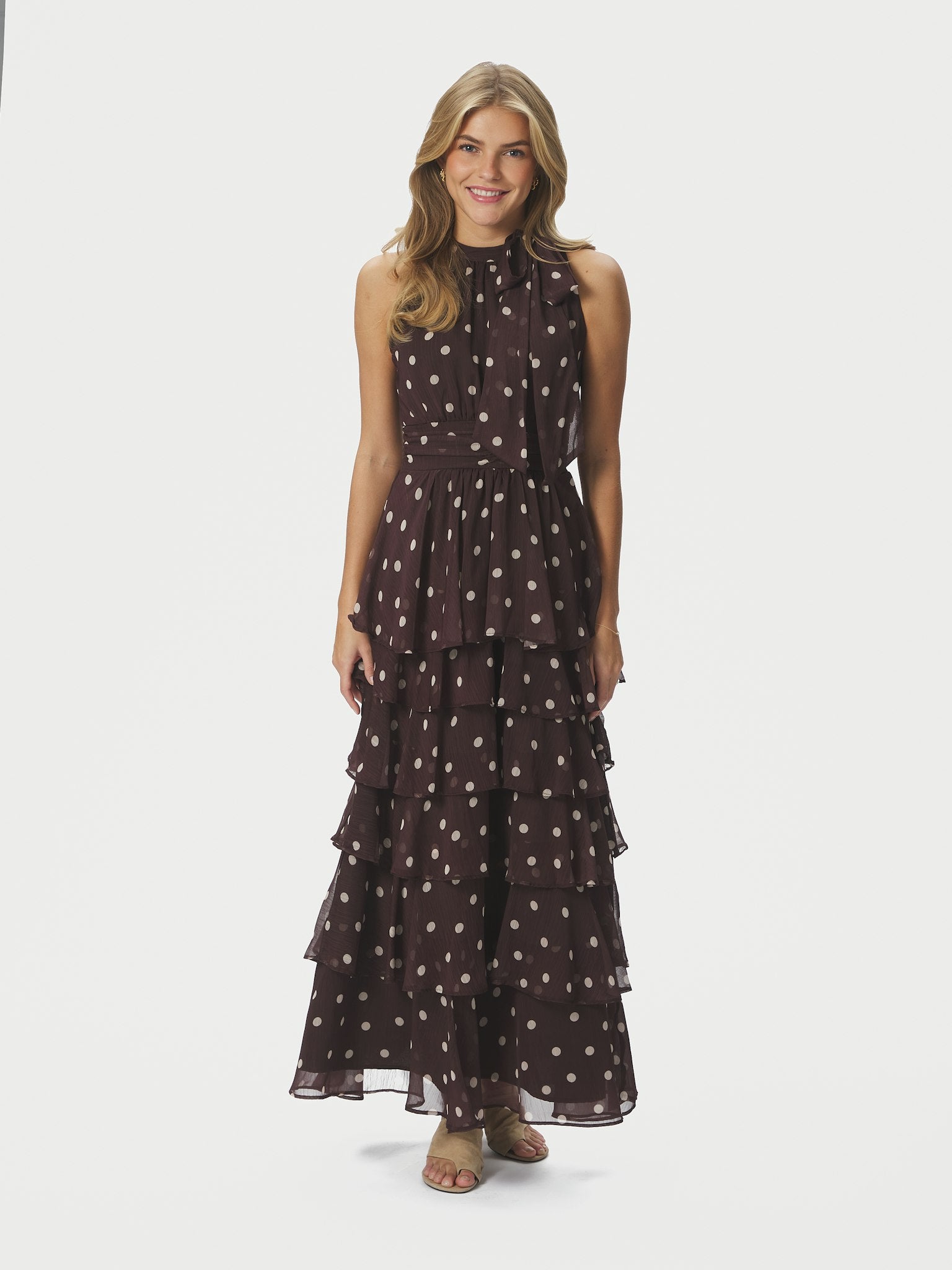 Marli Big Dot Dress - Brown