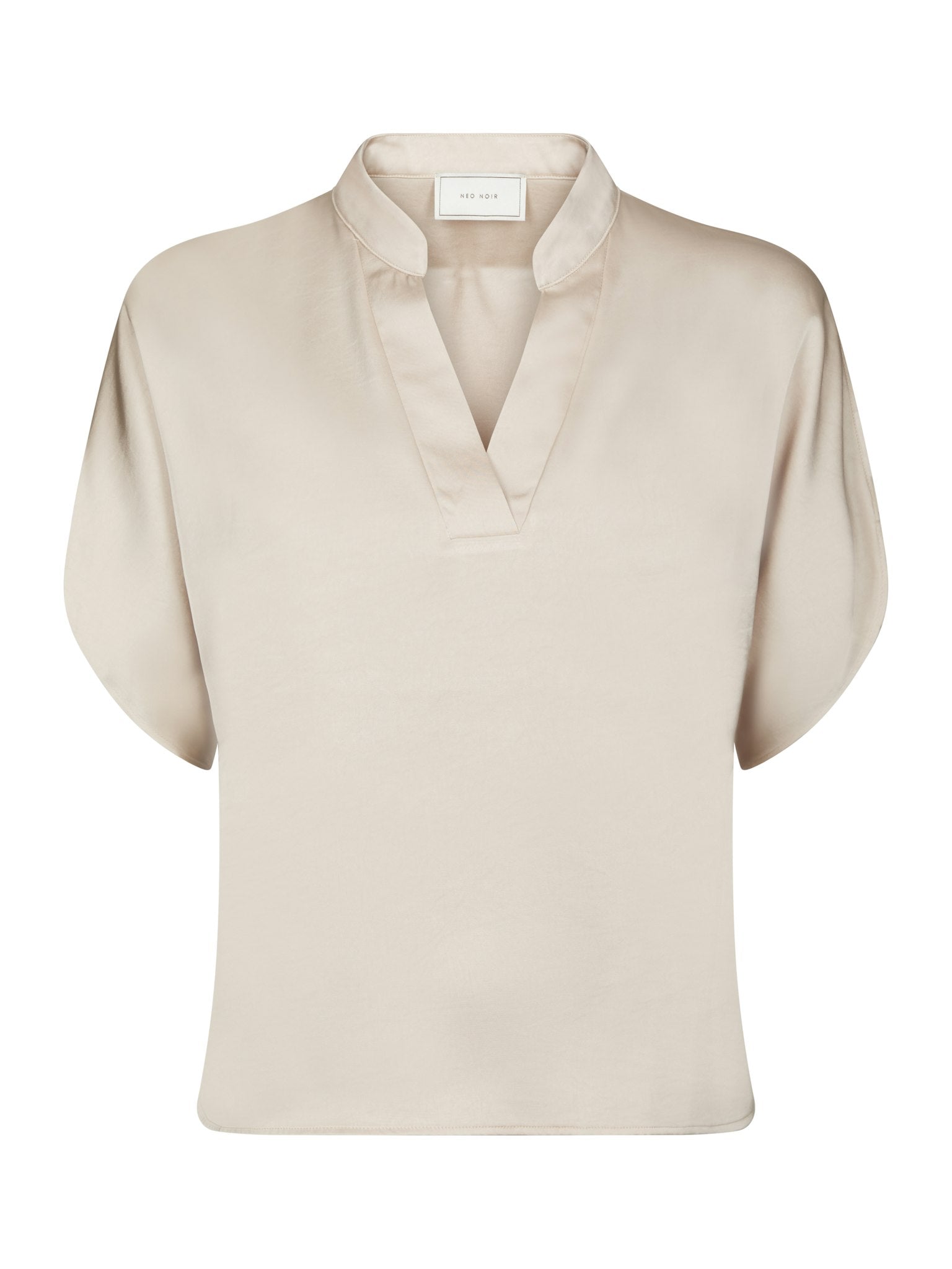 Anelle Heavy Sateen Blouse - Pearl