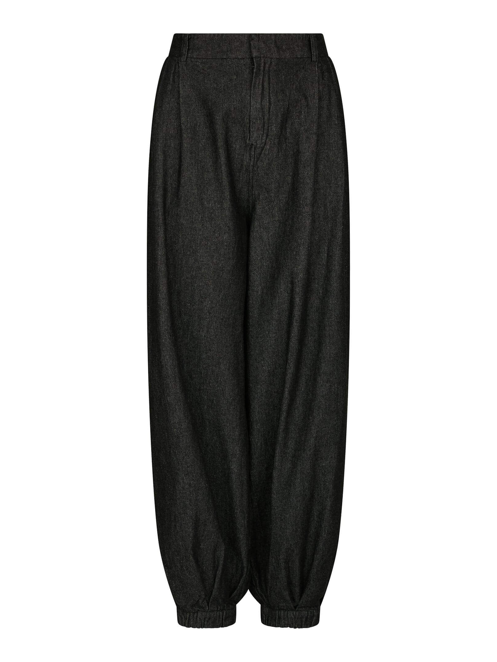 Fayla Denim Balloon Pants - Black