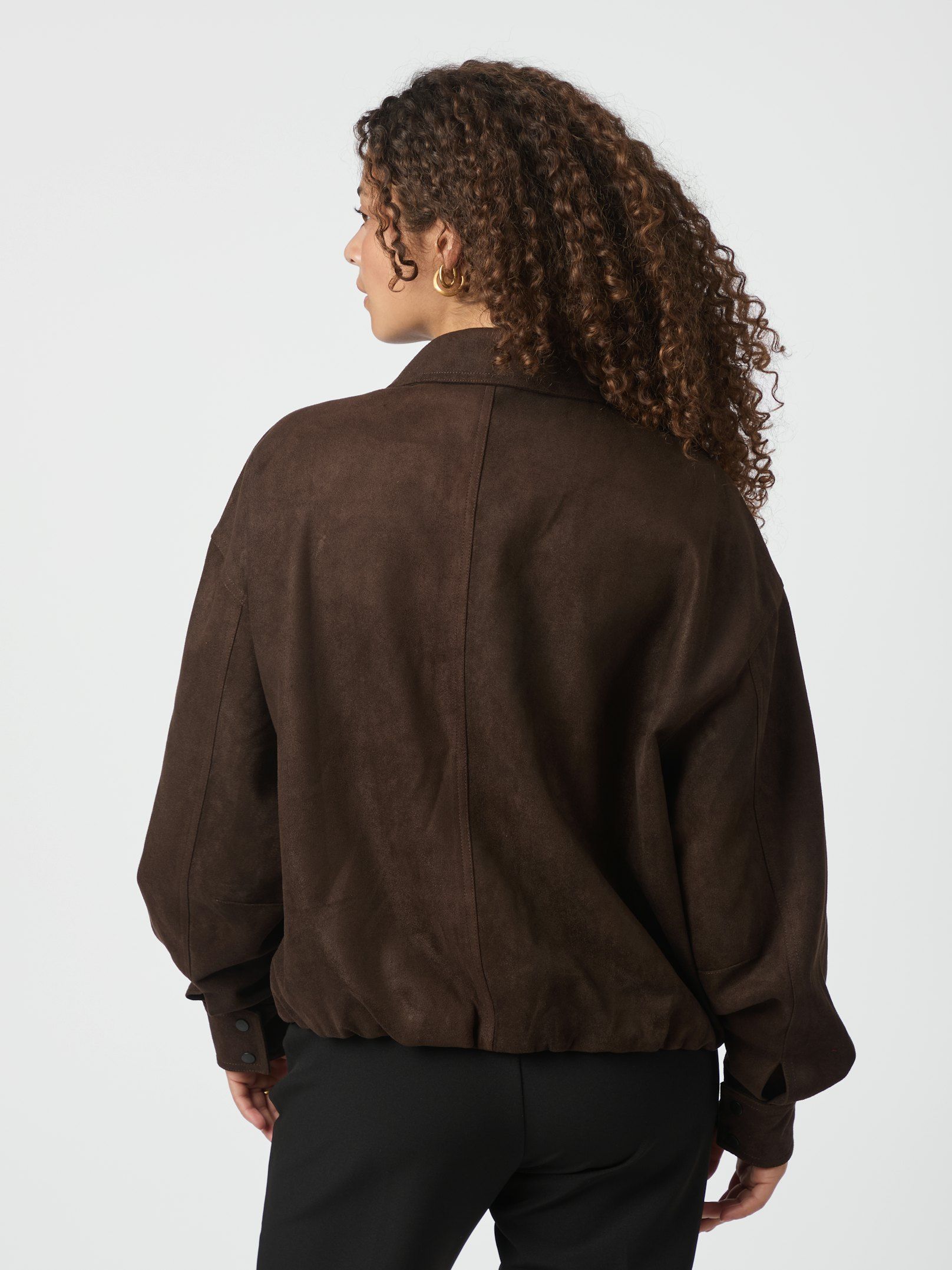 Rubby faux Suede jacket - Dark brown
