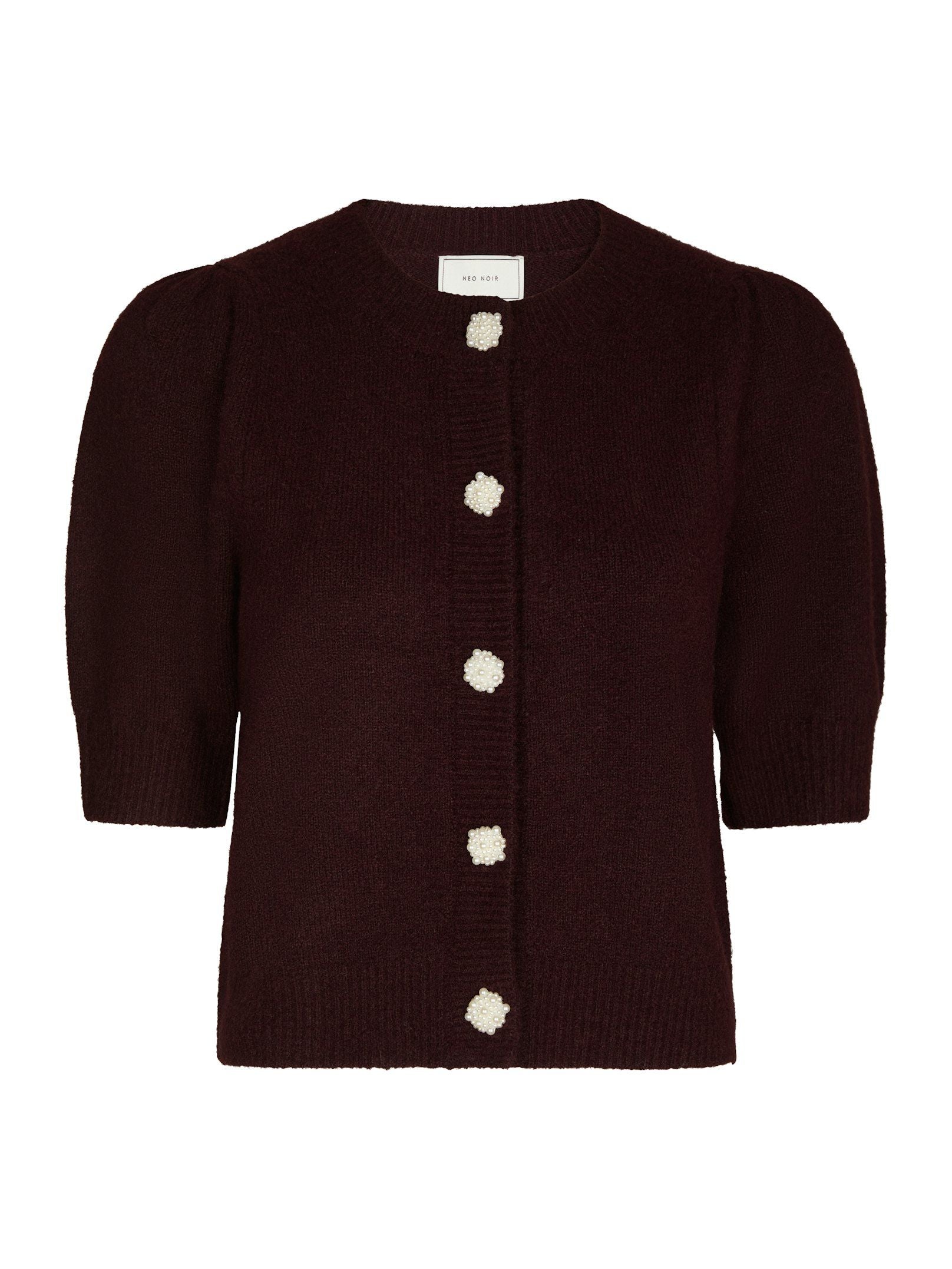 Trudy Deco Knit Cardigan - Wine