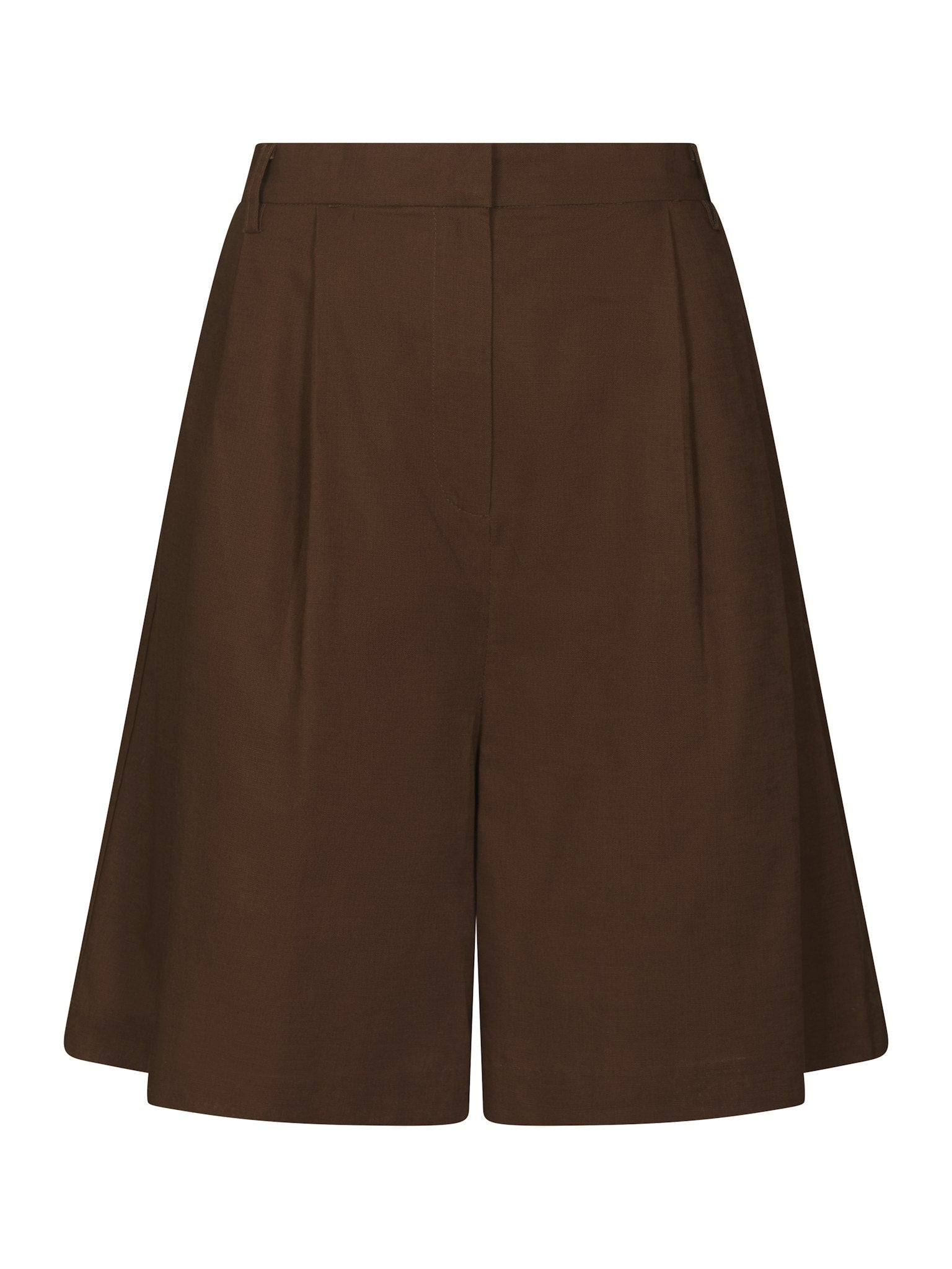 Nika Linen Shorts - Dark Brown
