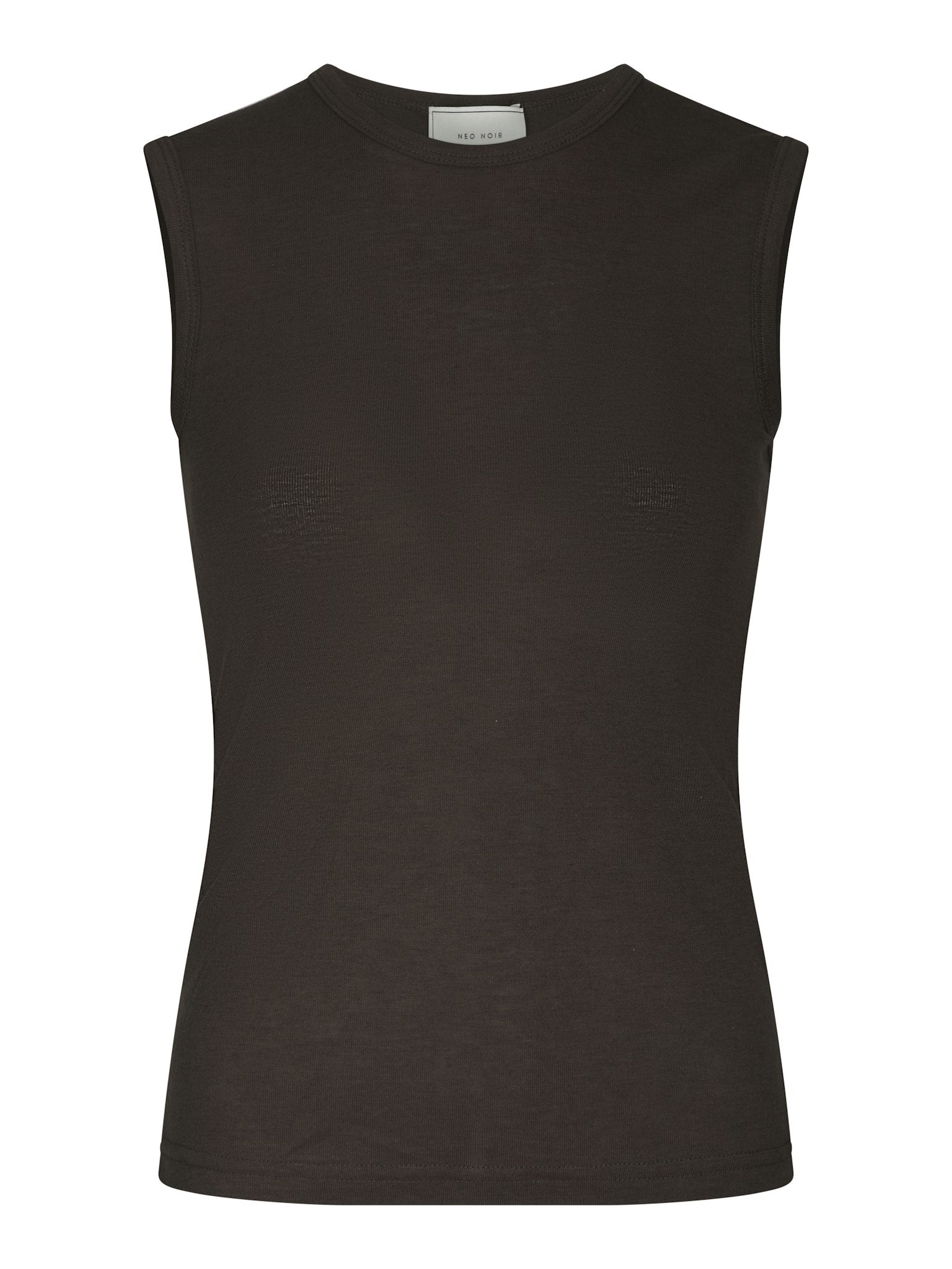 Nimbi Fine Rib Top - Dark Brown