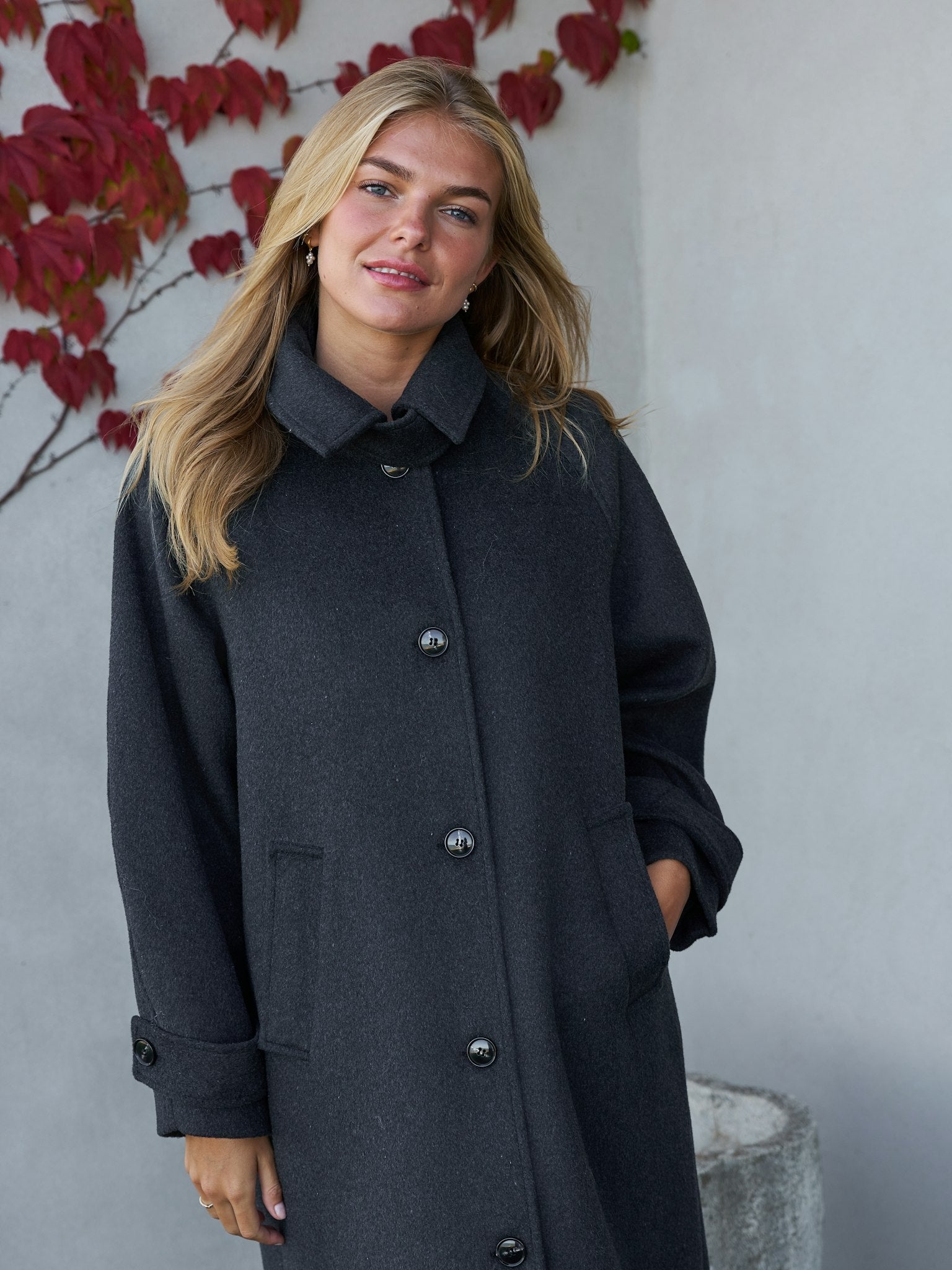 Keaton Wool Coat - Antracit Melange