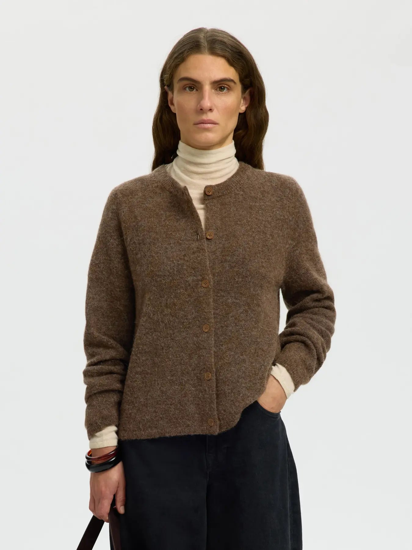 SLFlulu New LS Knit Cardigan - Dachshund Mel.
