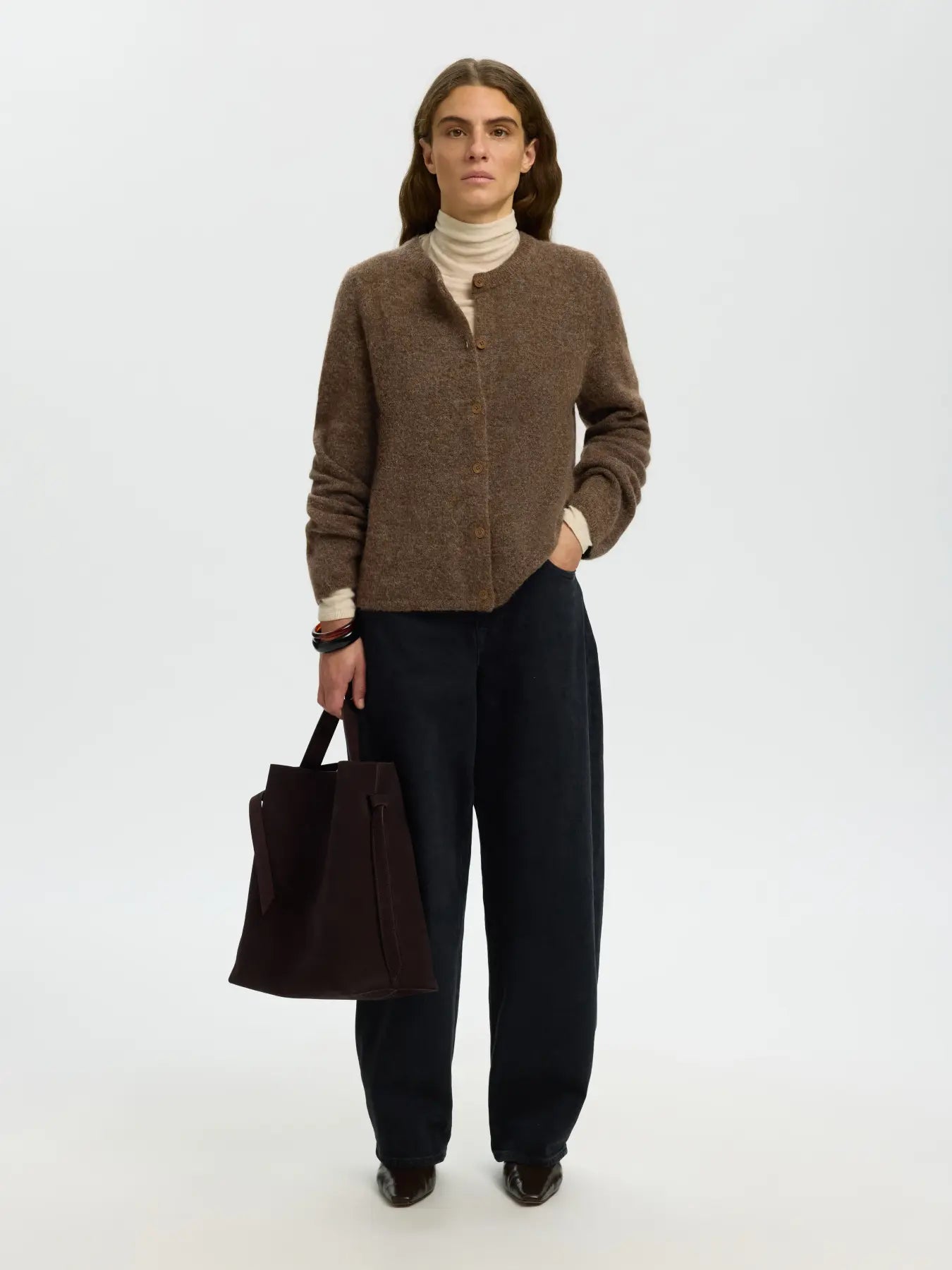 SLFlulu New LS Knit Cardigan - Dachshund Mel.